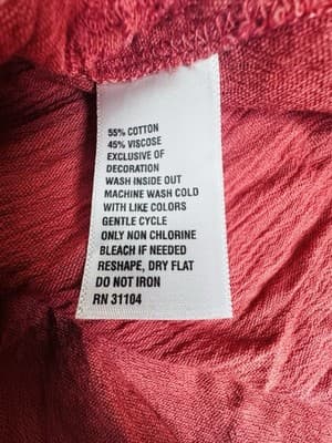 True Craft Women’s Medium Coral Boho Babydoll Tunic Dress Flowy Long Sleeve Top - Thumbnail 4