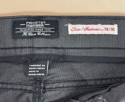 Private Member Men’s TheClassic Collection Pavement Grey Pants Size 32/30 - Thumbnail 5