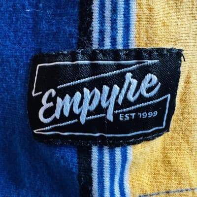 Empyre Mens Long Sleeve Blue/Yellow Striped T-Shirt Size Med. Skate Apparel Y2K - Thumbnail 10