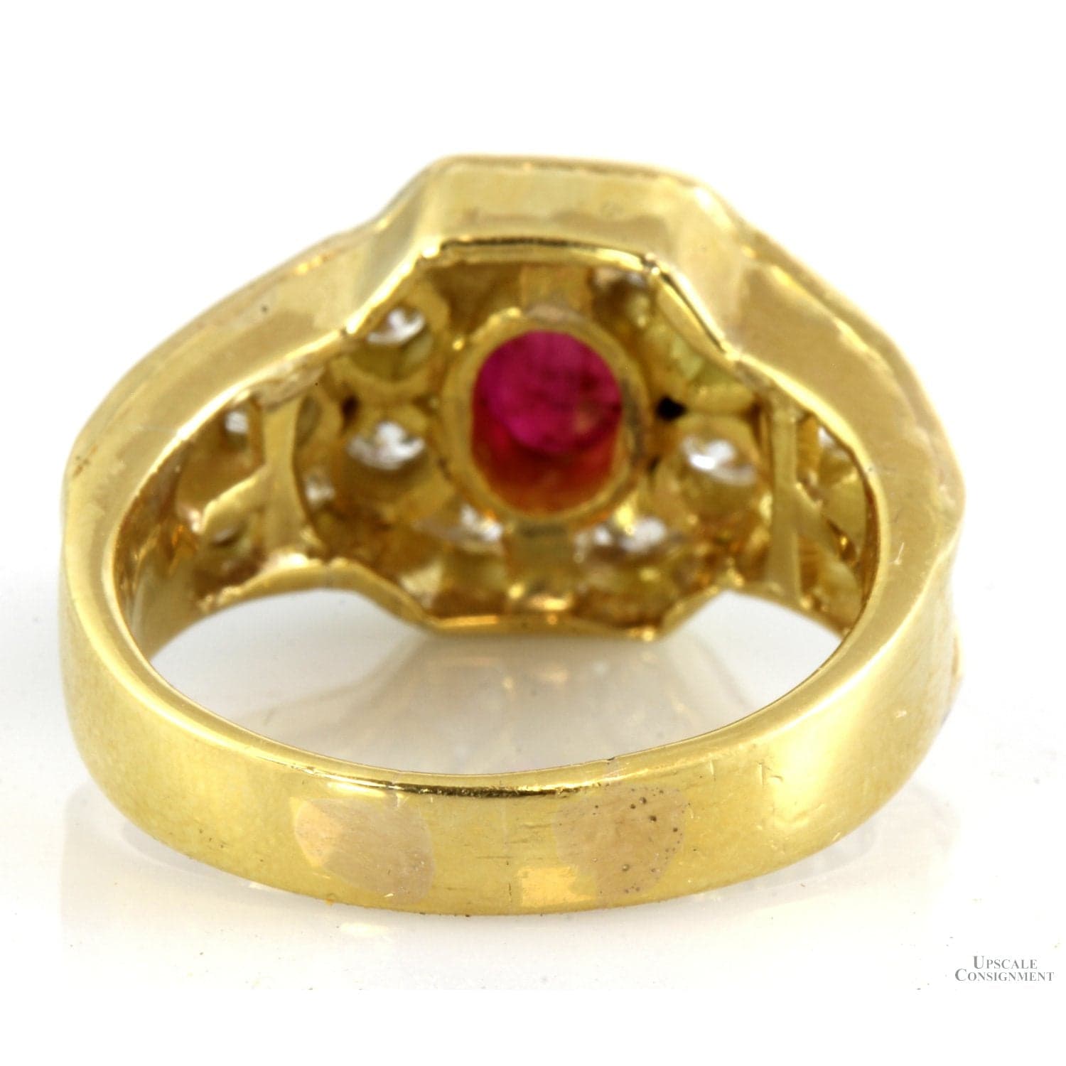 18K Gold Ruby & Diamond Ring - 1.38 ctw Diamonds 1.03 ct Ruby - Size 6.25 - Thumbnail 4