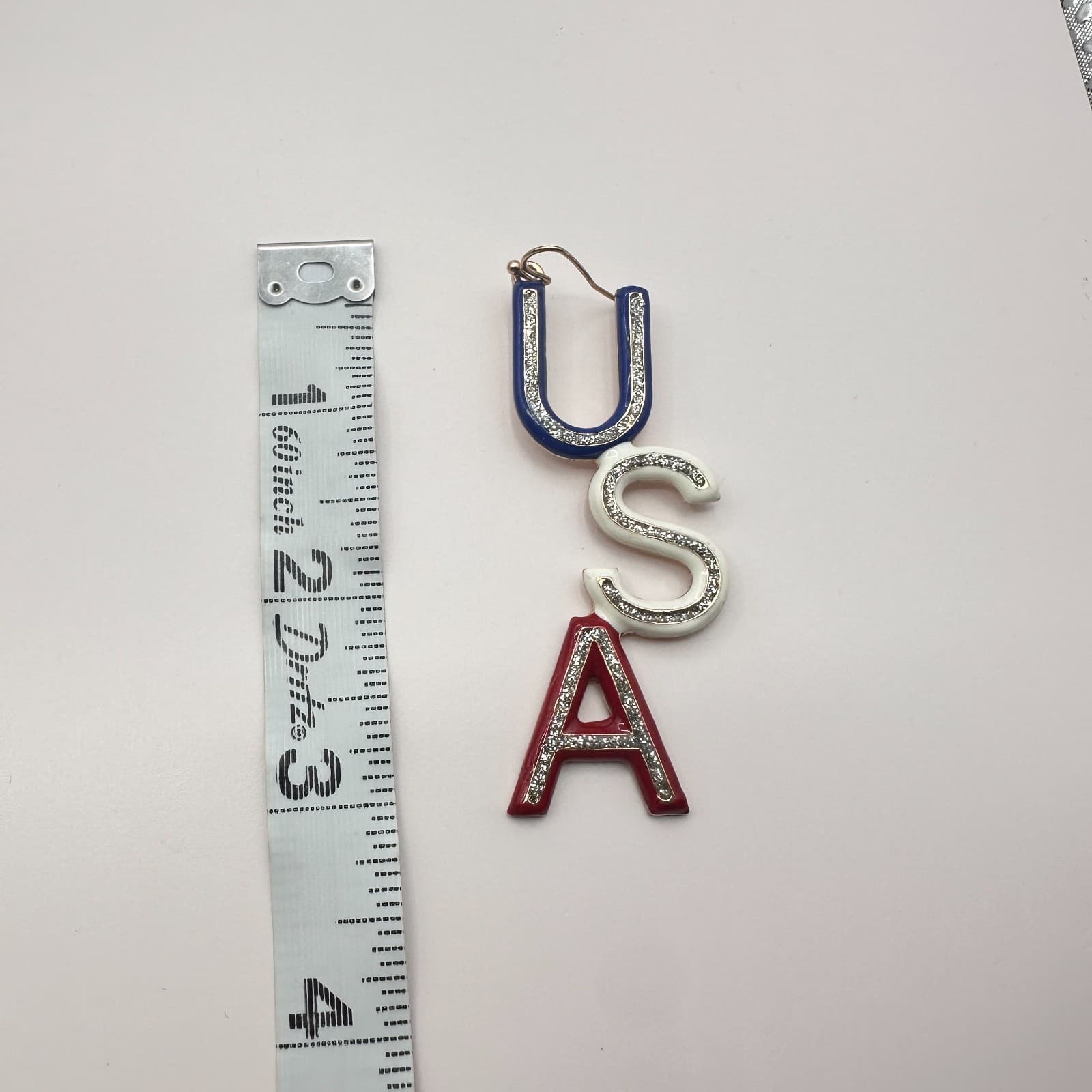 Vintage Y2K Gold Tone Glitter USA Dangle Earrings Women's Classic Jewelry - Thumbnail 9