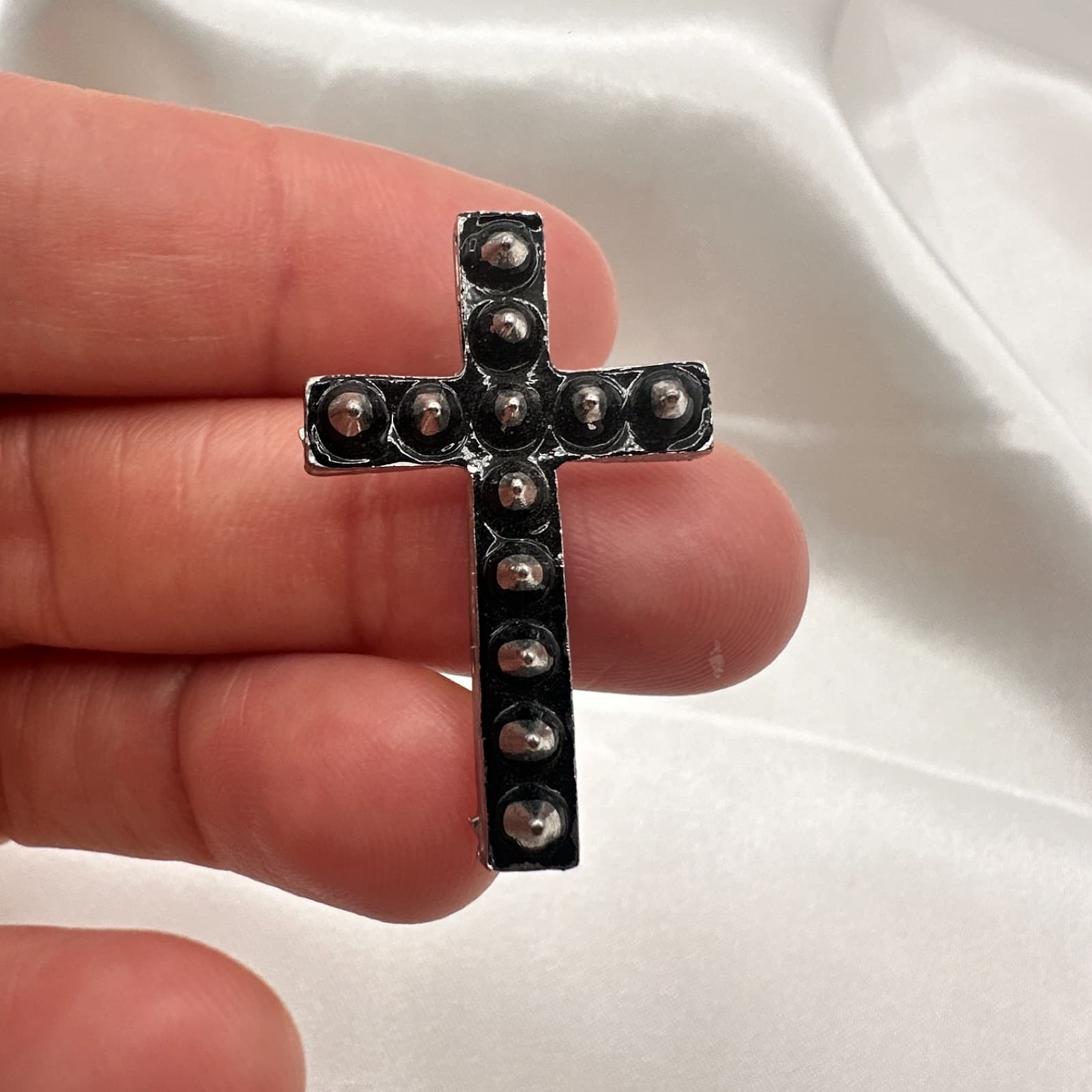 Vintage Y2K Silver Tone Studded Cross Ring Women's Classic Fashion Jewelry - Thumbnail 10