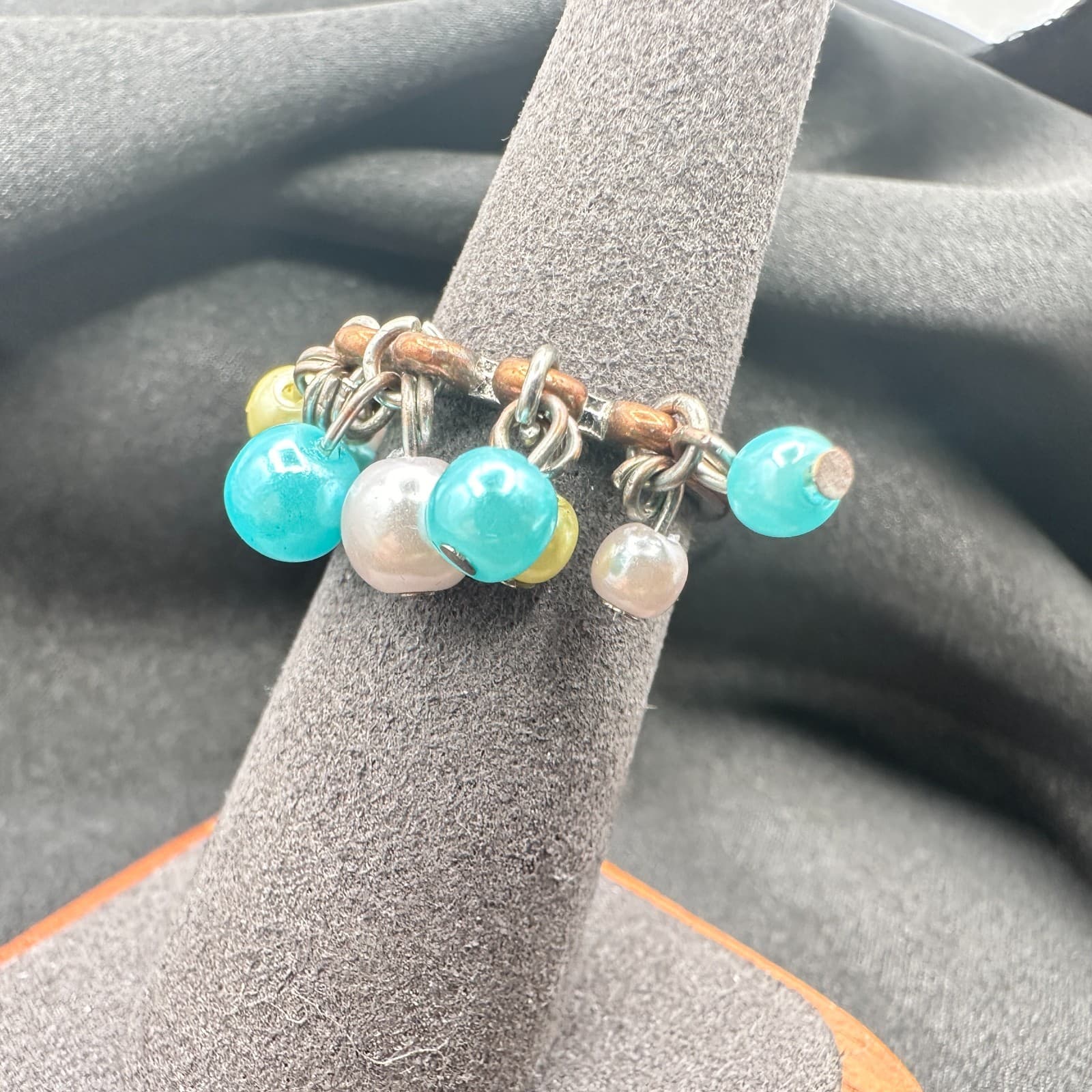 Vintage Y2K Beaded Dangle Ring Statement Women's Classic Fashion Jewelry - Thumbnail 6