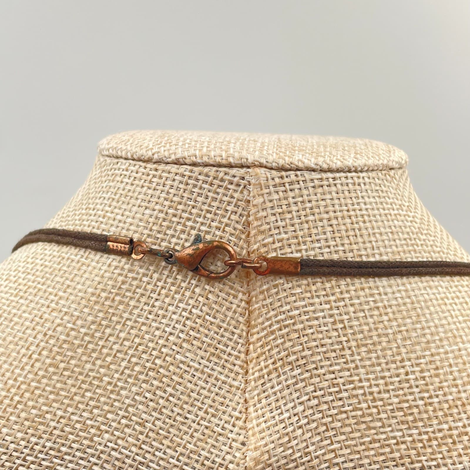 Vtg Amber Glass Bead Fringe Statement Necklace Copper Tone Ball Chain Boho Chic - Thumbnail 6