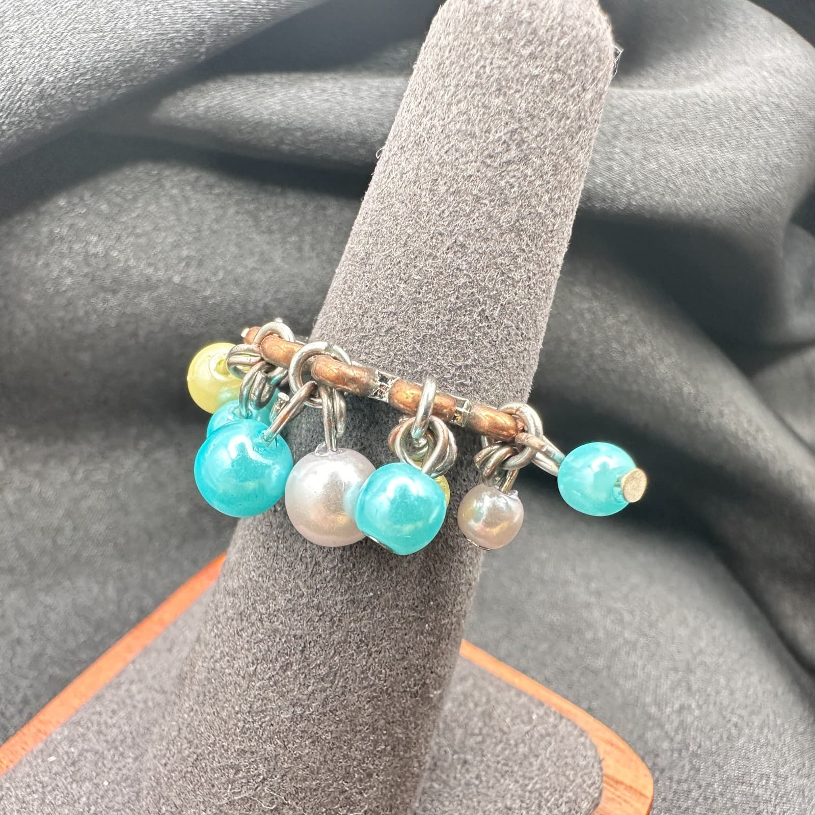 Vintage Y2K Beaded Dangle Ring Statement Women's Classic Fashion Jewelry - Thumbnail 5