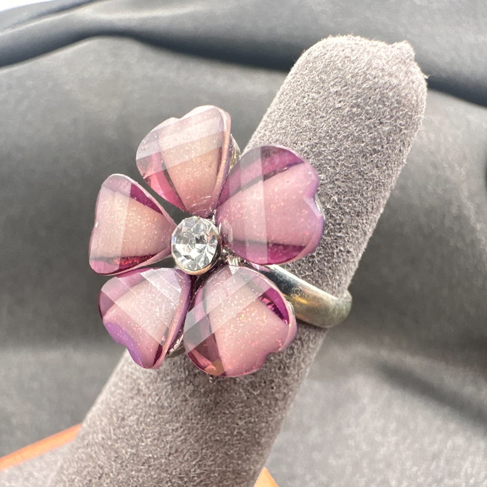 Vintage Y2K Silver Tone Floral Ring Statement Retro Women's Classic Jewelry - Thumbnail 8
