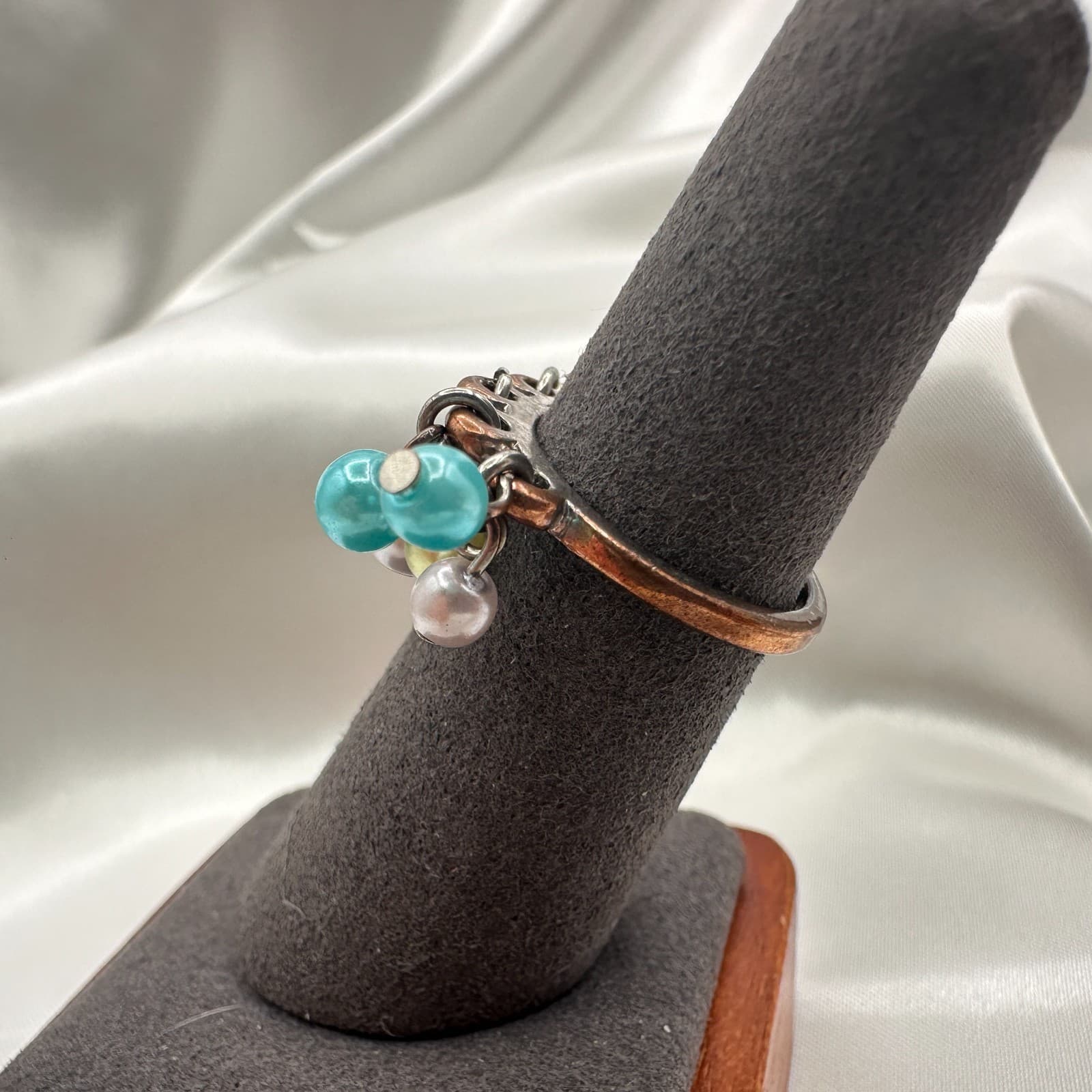 Vintage Y2K Beaded Dangle Ring Statement Women's Classic Fashion Jewelry - Thumbnail 4