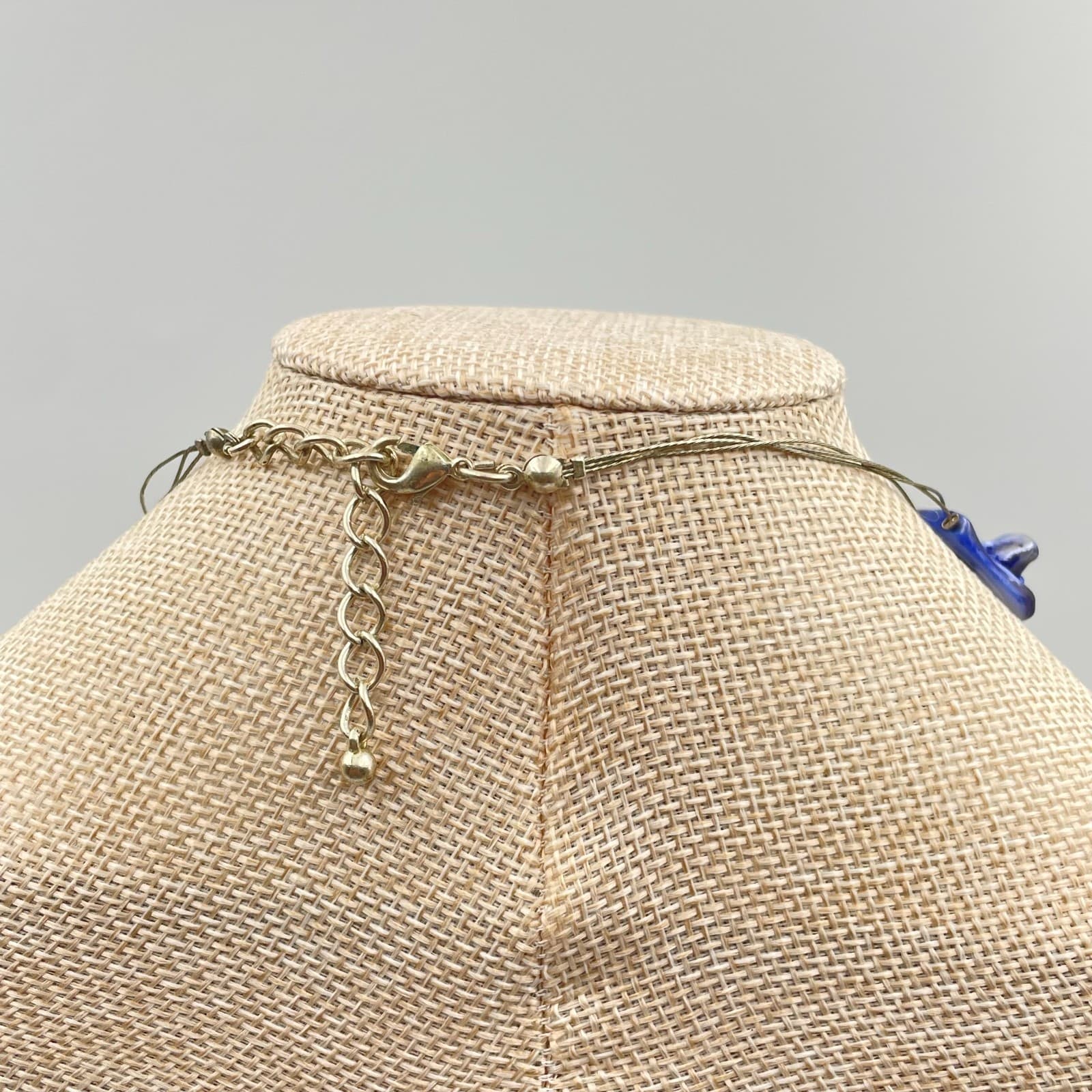 Vtg Boho Nautical Teal Shell Layered Necklace Iridescent Abalone Style Beaded - Thumbnail 6