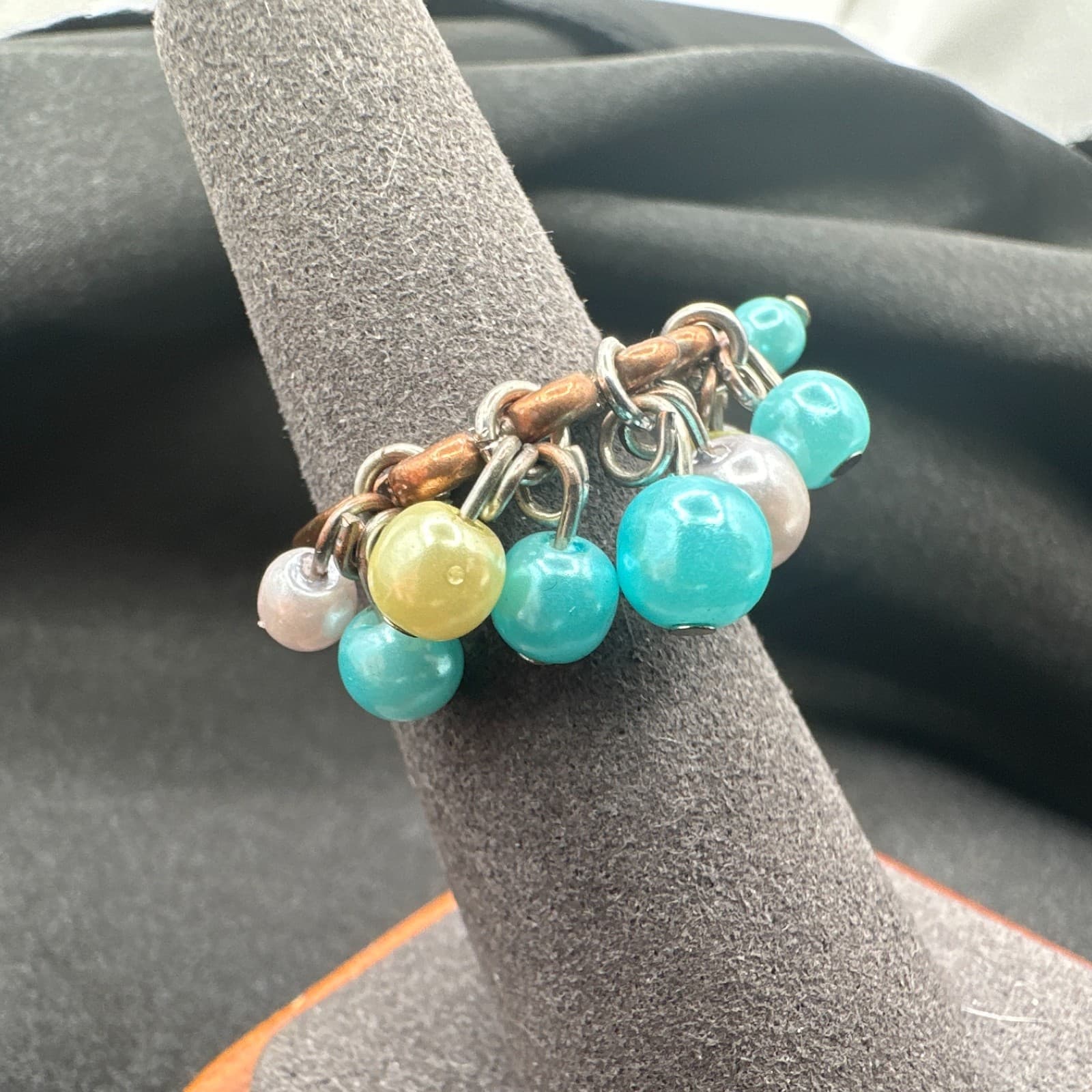 Vintage Y2K Beaded Dangle Ring Statement Women's Classic Fashion Jewelry - Thumbnail 8