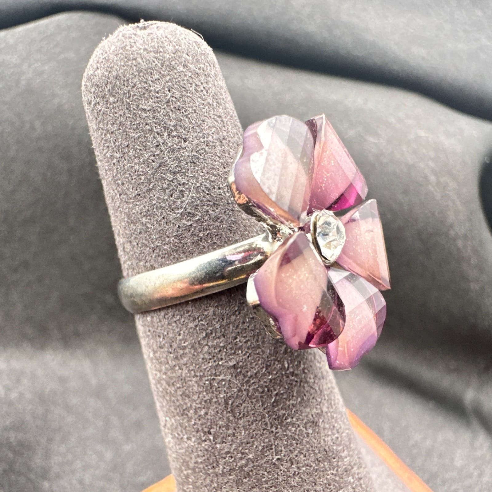 Vintage Y2K Silver Tone Floral Ring Statement Retro Women's Classic Jewelry - Thumbnail 7