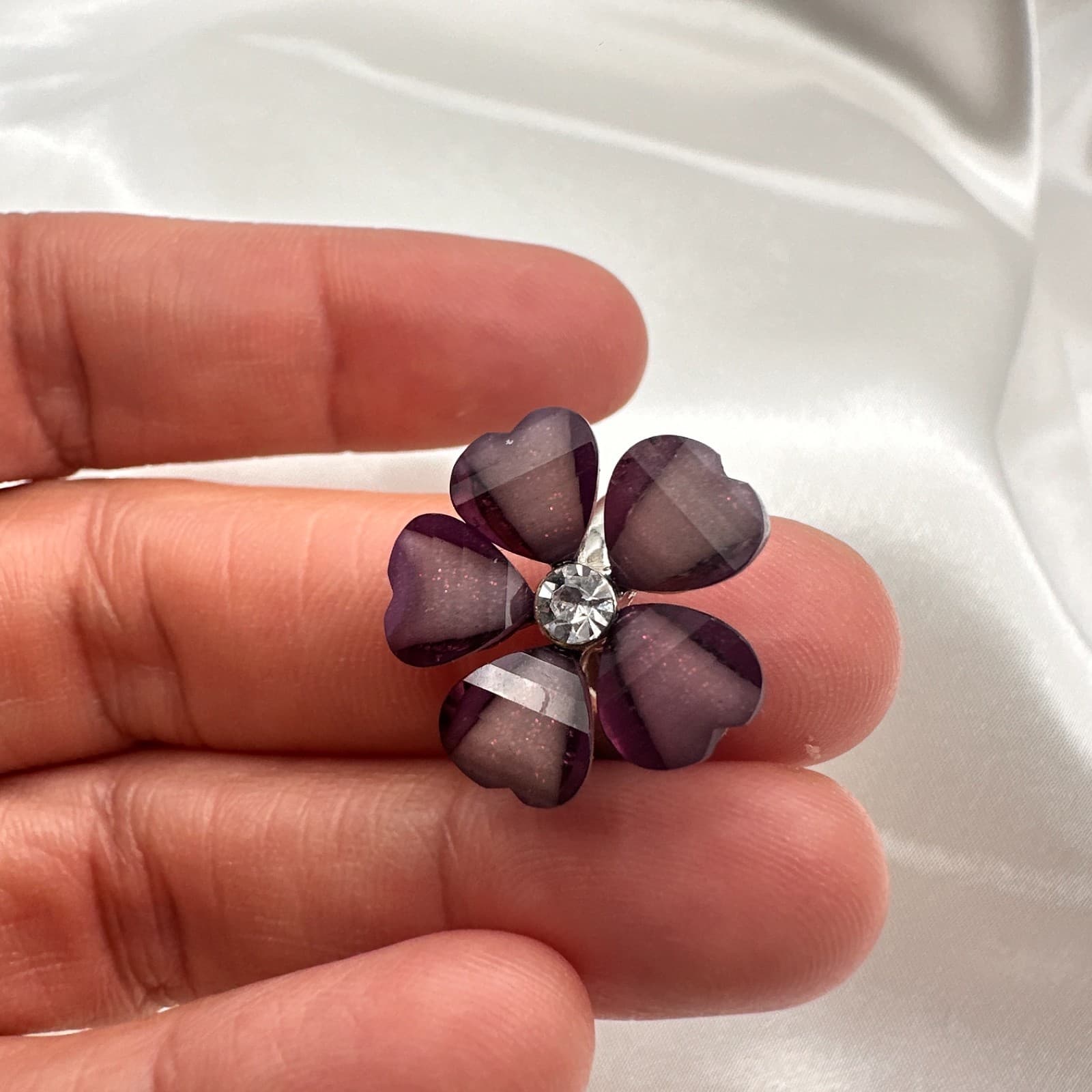 Vintage Y2K Silver Tone Floral Ring Statement Retro Women's Classic Jewelry - Thumbnail 9