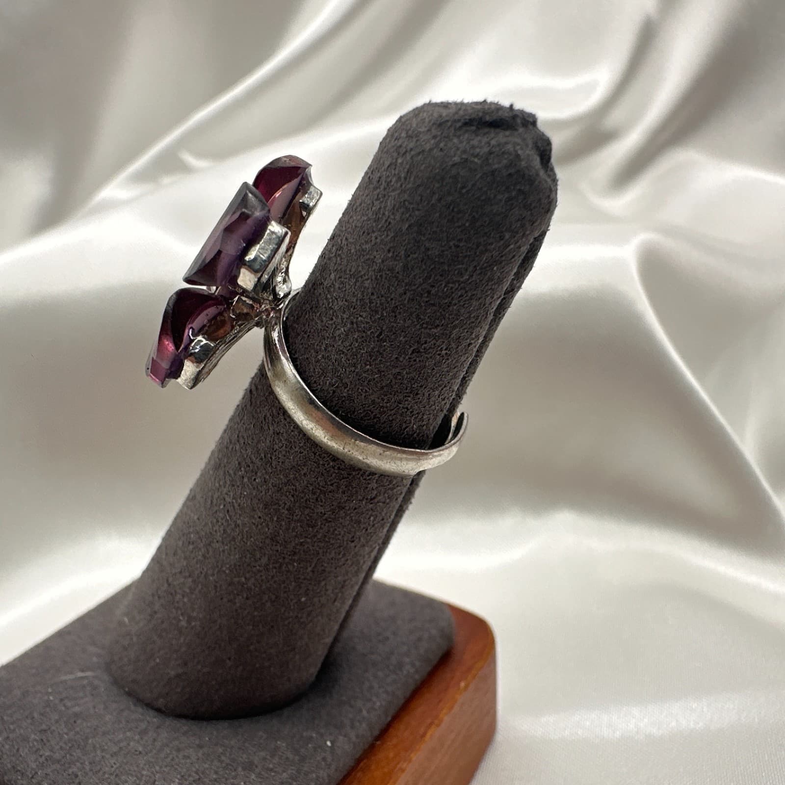 Vintage Y2K Silver Tone Floral Ring Statement Retro Women's Classic Jewelry - Thumbnail 5