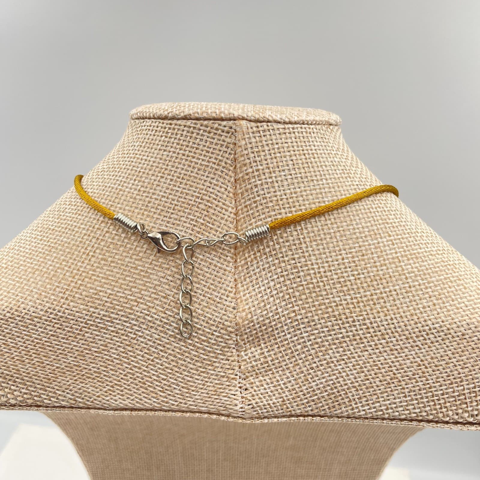 Vtg Rainbow Heart Necklace Pride Jewelry Striped Acrylic Pendant Gold Silk Cord - Thumbnail 6