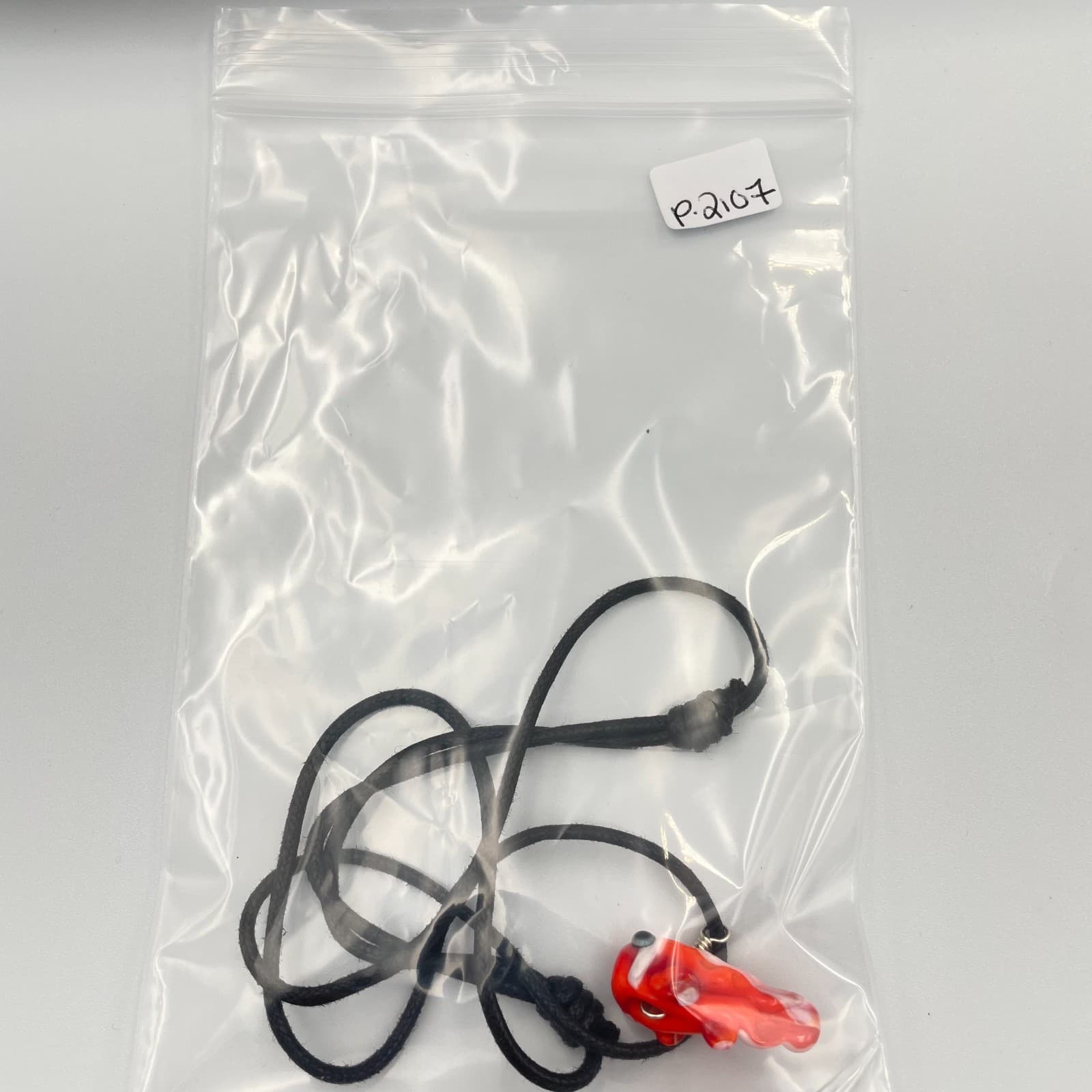 Vintage Clownfish Glass Pendant Necklace Adjustable Black Cord Nautical Ocean - Thumbnail 7