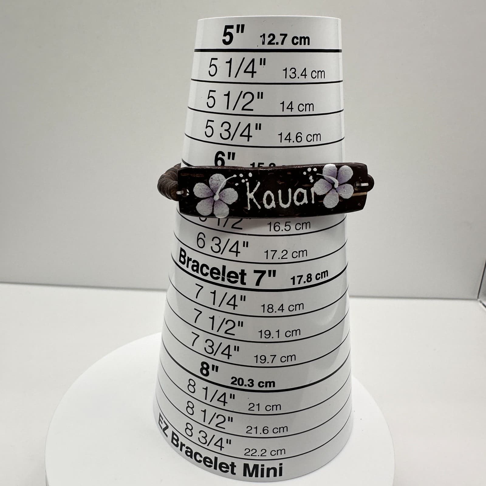 Vintage 90s Kauai Beaded Bracelet Hand Painted Hibiscus Flower Women's Jewelry - Thumbnail 6