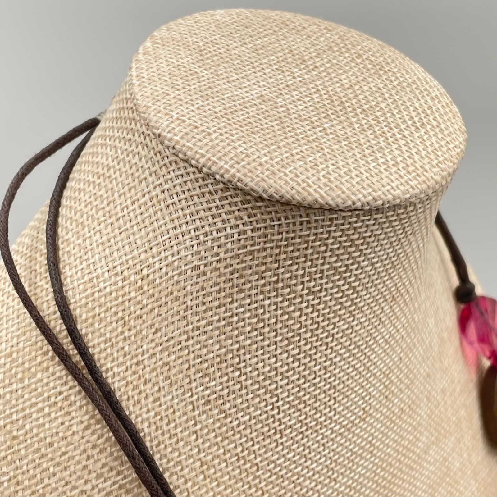 Vtg Boho Statement Necklace Chunky Multi-Color Wood Resin Glass Bead Silver Tone - Thumbnail 7