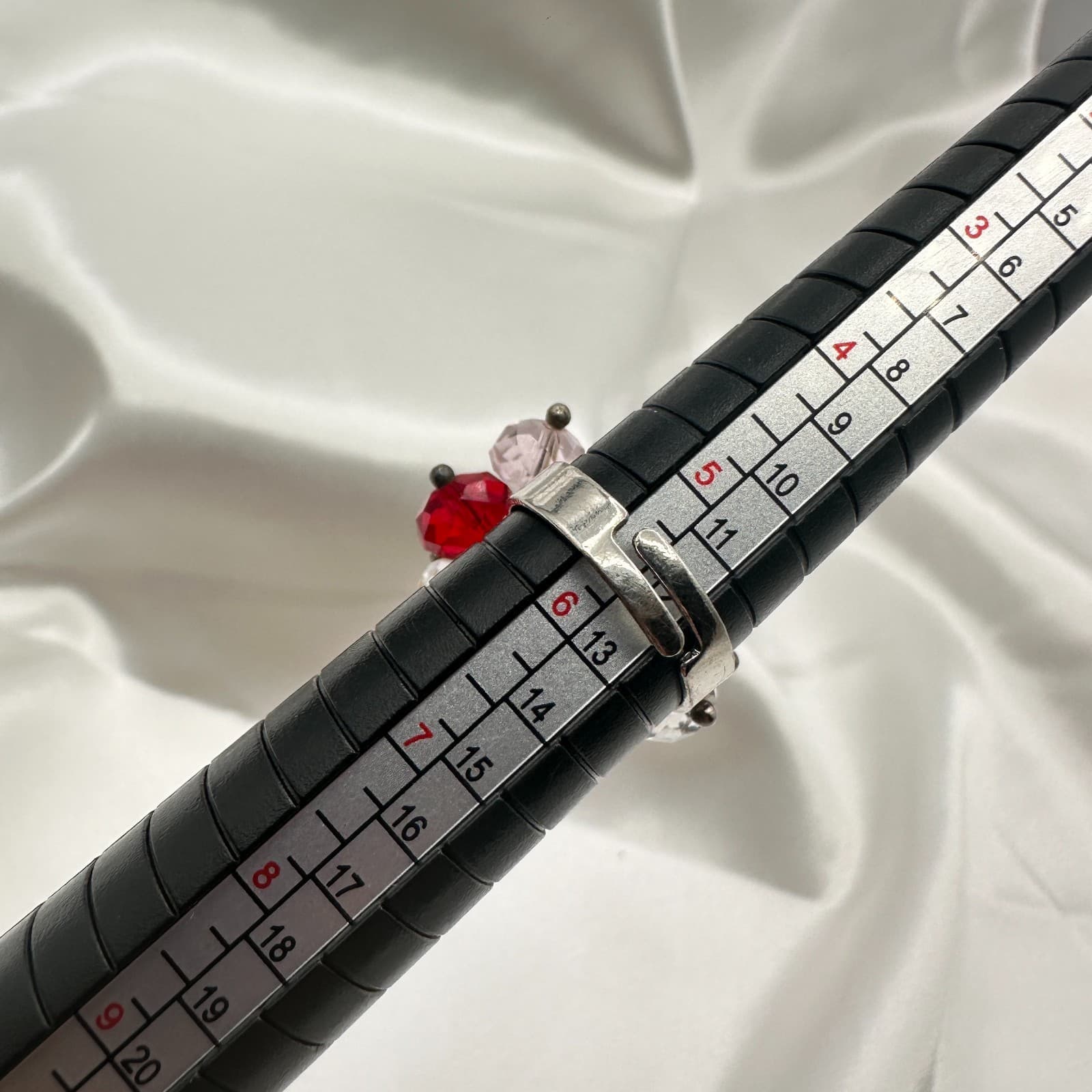 Vintage Y2K Silver Tone Beaded Statement Ring Women's Classic Fashion Jewelry - Thumbnail 9