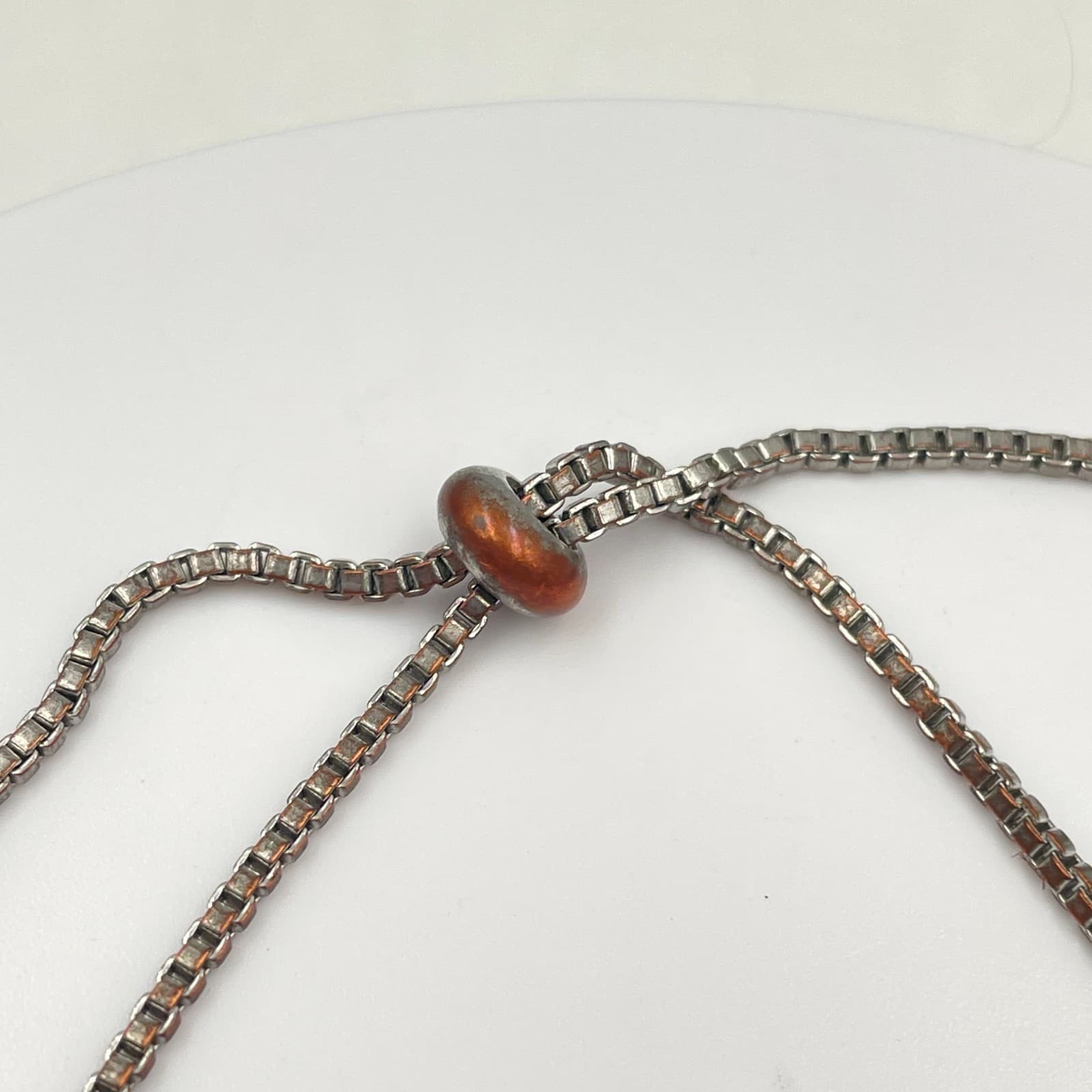 Vintage 90s Clear Rhinestone Tennis Bracelet Silver Tone Bolo Slider Chain - Thumbnail 4