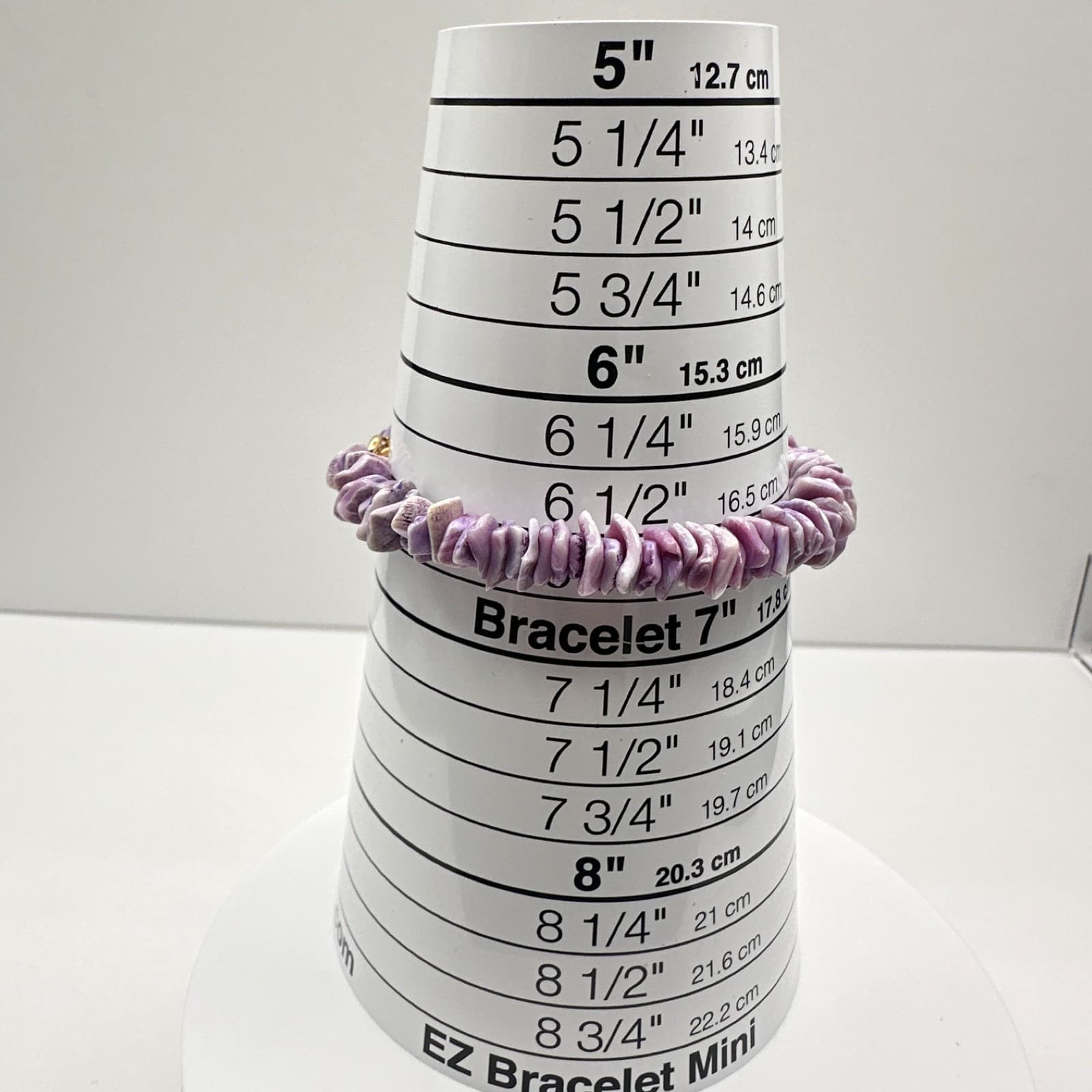 Vintage 90s Purple Shell Chip Heishe Bracelet Gold Tone Boho Women's Jewelry - Thumbnail 8