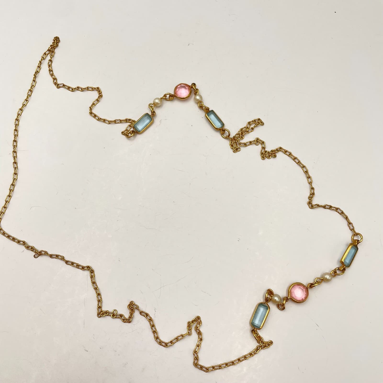 Vintage 90s Gold Tone Station Necklace Boho Retro Women's Classic Jewelry - Thumbnail 8