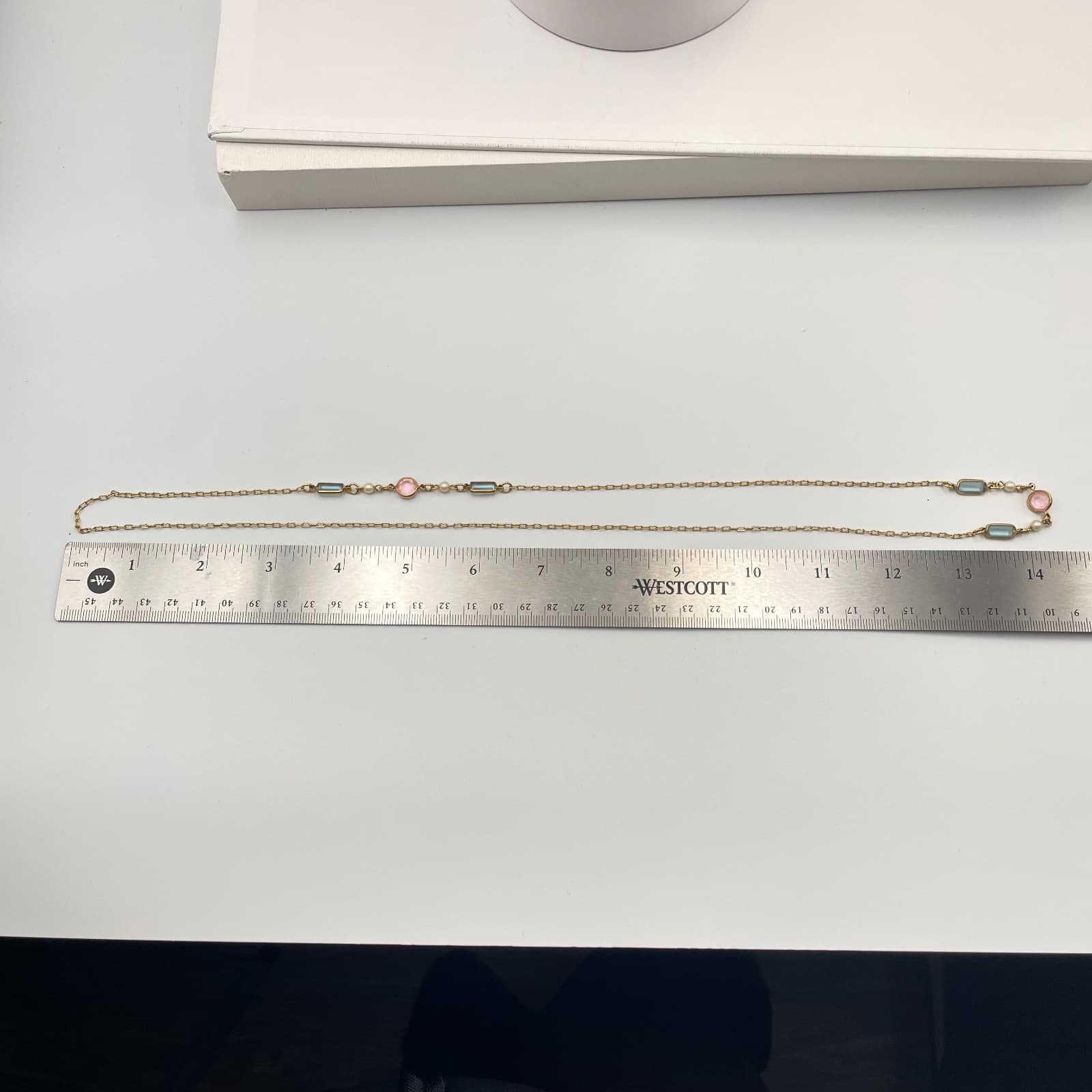 Vintage 90s Gold Tone Station Necklace Boho Retro Women's Classic Jewelry - Thumbnail 10