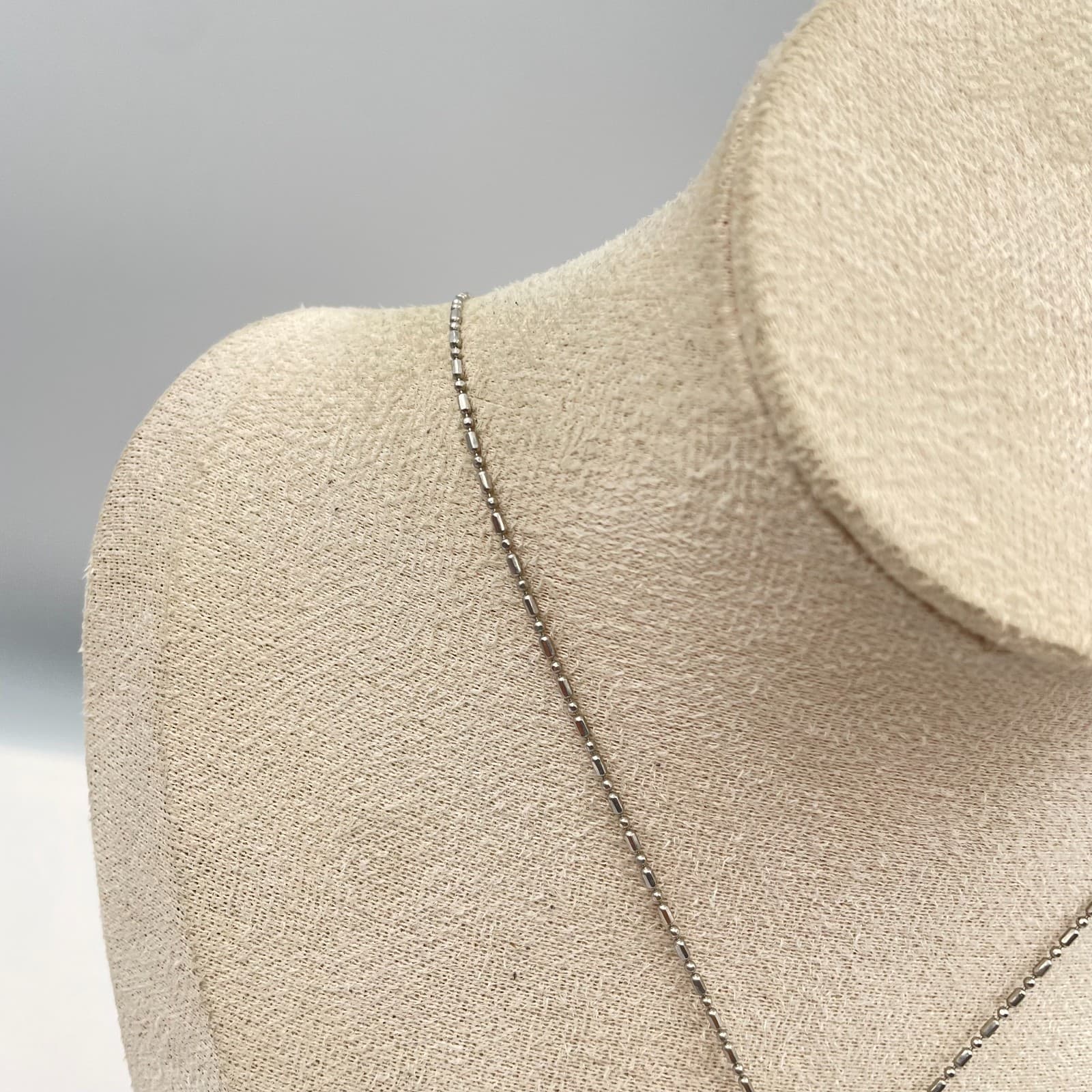 Vintage Natural Agatized Fossil Coral Oval Pendant Necklace Bar Bead Chain Gift - Thumbnail 4