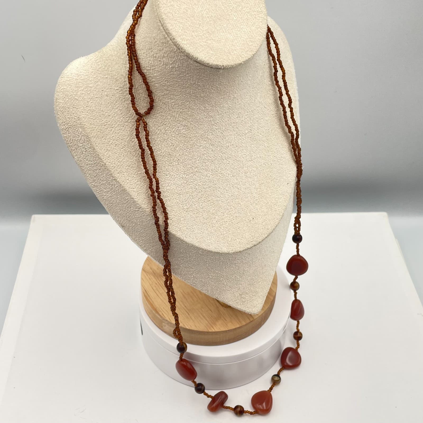 Vintage 90s Beaded Necklace Boho Retro Women's Classic Fashion Jewelry - Thumbnail 5