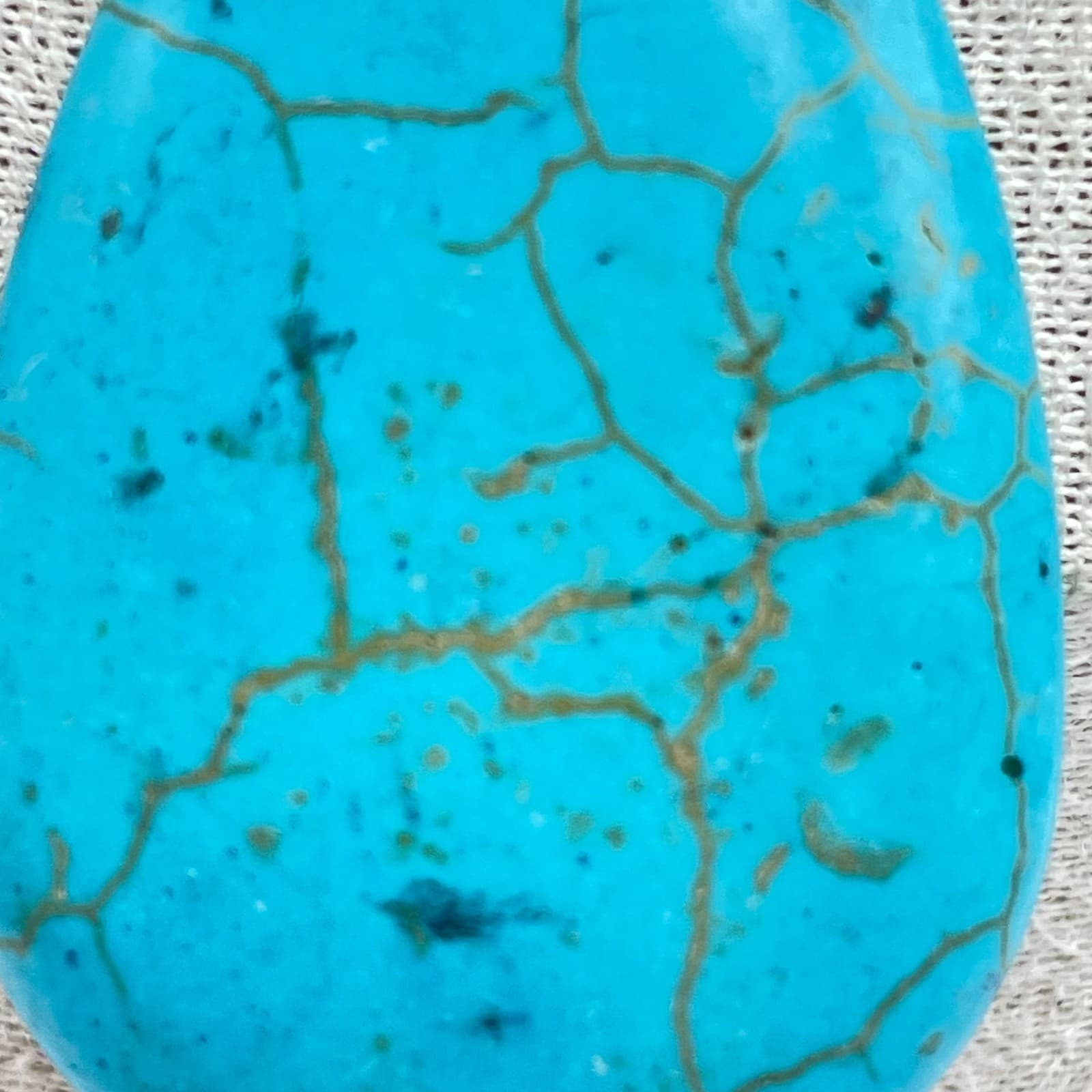 Vintage 90s Blue Faux Turquoise Teardrop Pendant Silver Tone Necklace Boho Style - Thumbnail 6