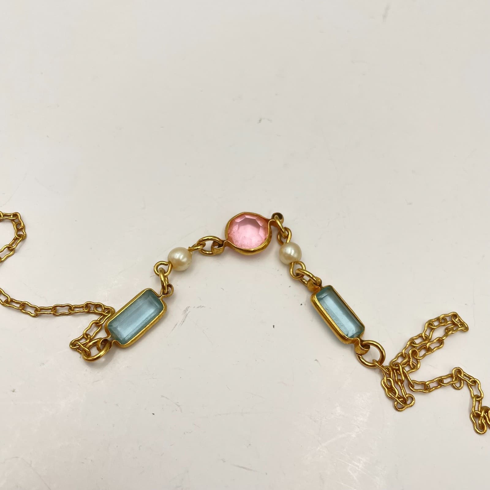 Vintage 90s Gold Tone Station Necklace Boho Retro Women's Classic Jewelry - Thumbnail 9