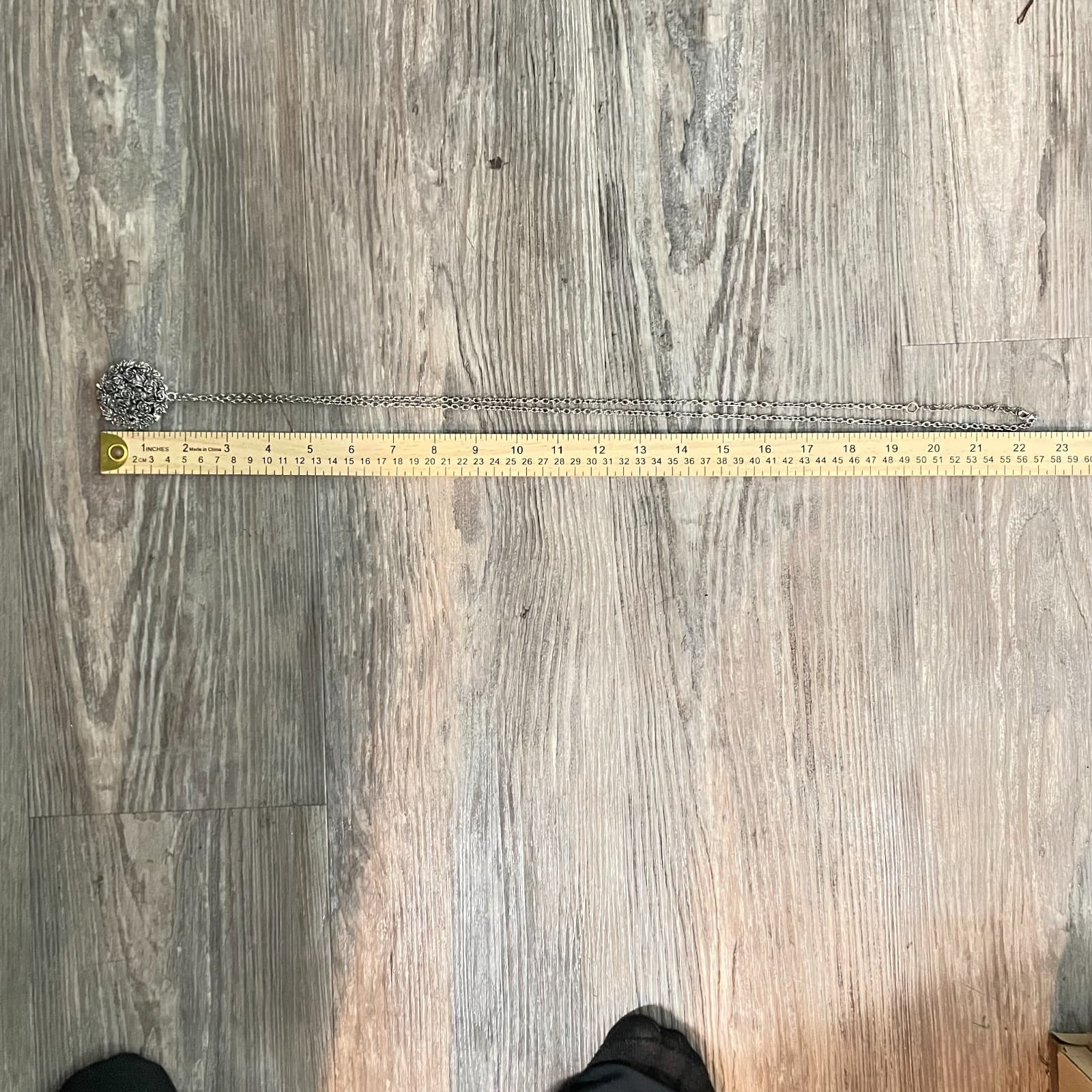 Vintage 90s Silver Tone Floral Rose Cluster Pendant Necklace Glass Rhinestone - Thumbnail 8