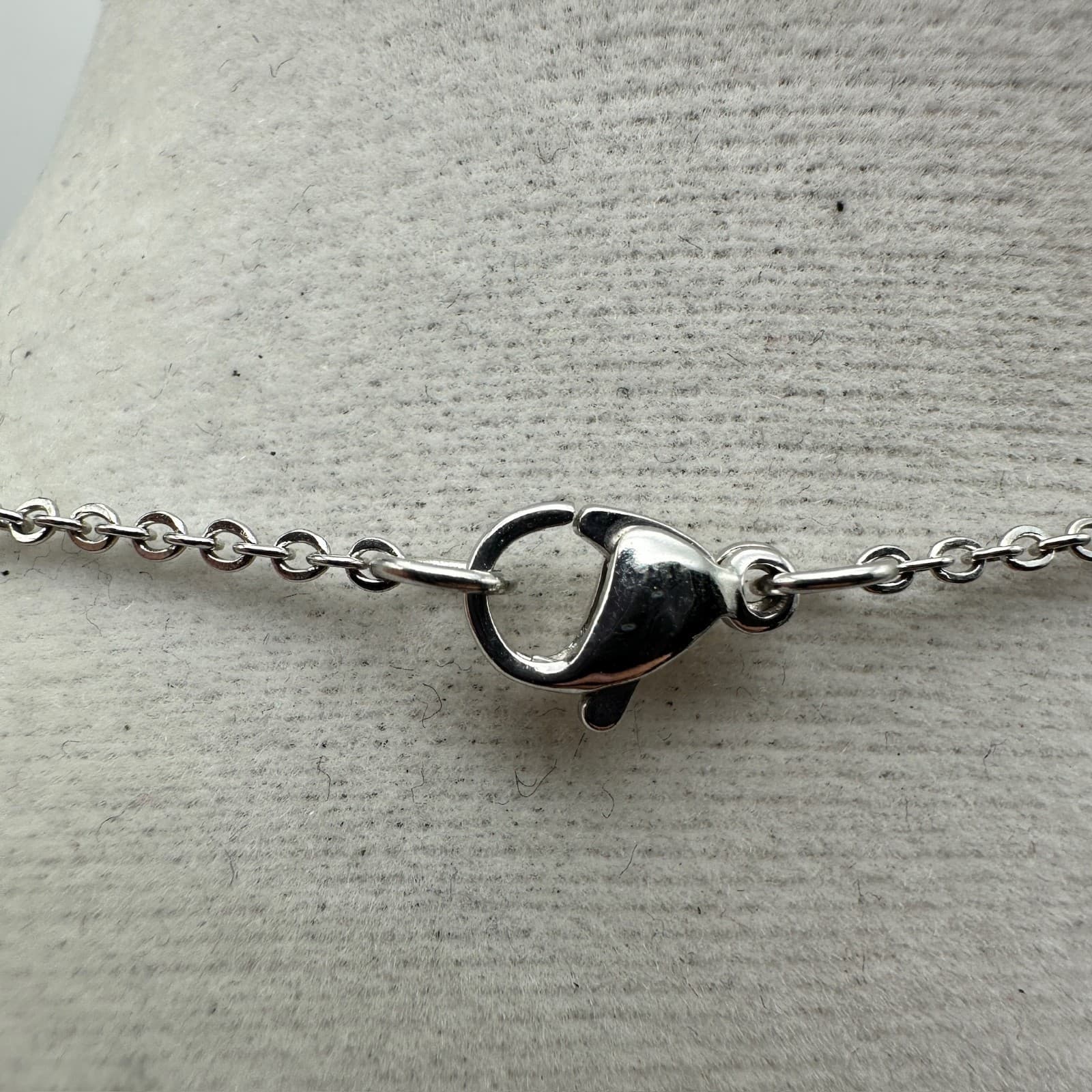 Vintage Silver Tone Cubic Zirconia Round Solitaire Necklace Women's Jewellery - Thumbnail 5