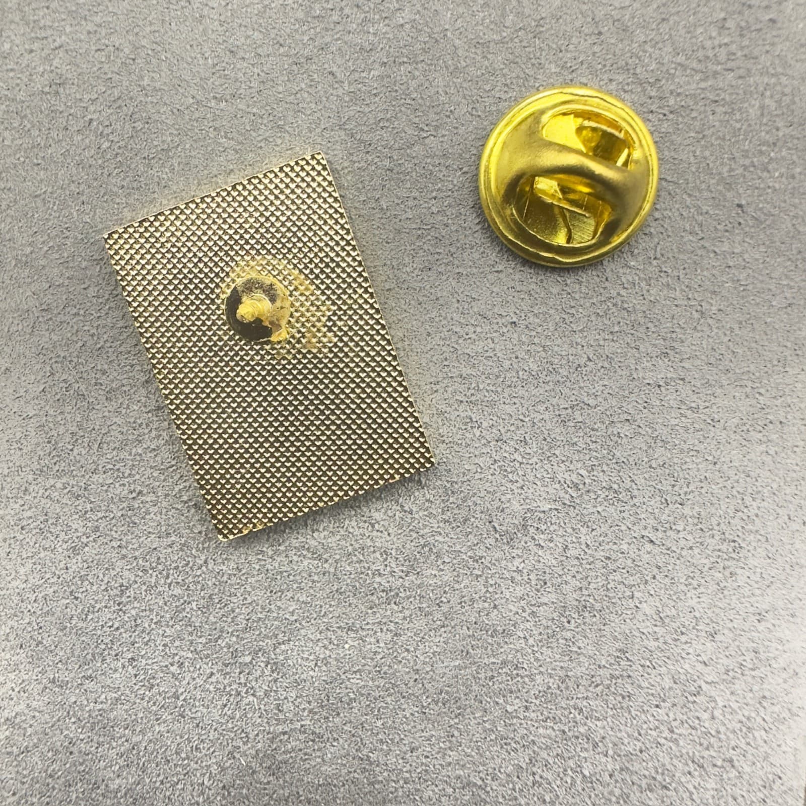 Vintage Purple Enamel Abstract Rectangle Pin Brooch Art Deco Style - Thumbnail 3