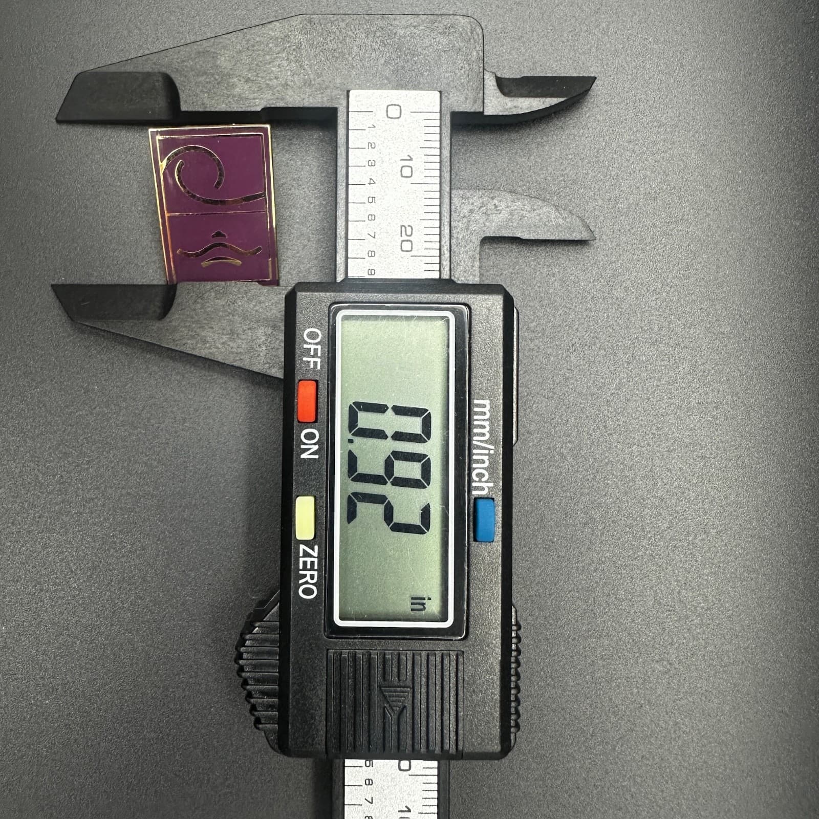 Vintage Purple Enamel Abstract Rectangle Pin Brooch Art Deco Style - Thumbnail 6