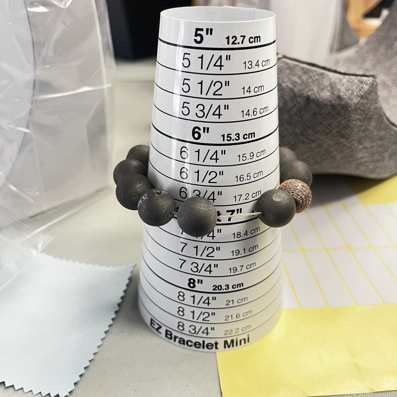 Vintage Matte Black Onyx & Druzy Stretch Bracelet w/ Pave Accent - Thumbnail 5