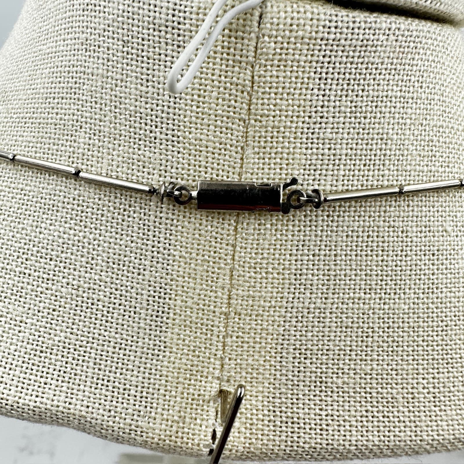 Vintage Silver-Tone Blue Mother Of Pearl Matinee Beaded Statement Necklace - Thumbnail 5