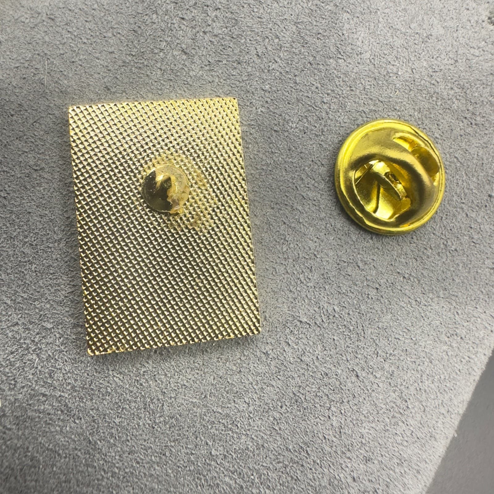 Vintage Purple Enamel Abstract Rectangle Pin Brooch Art Deco Style - Thumbnail 4