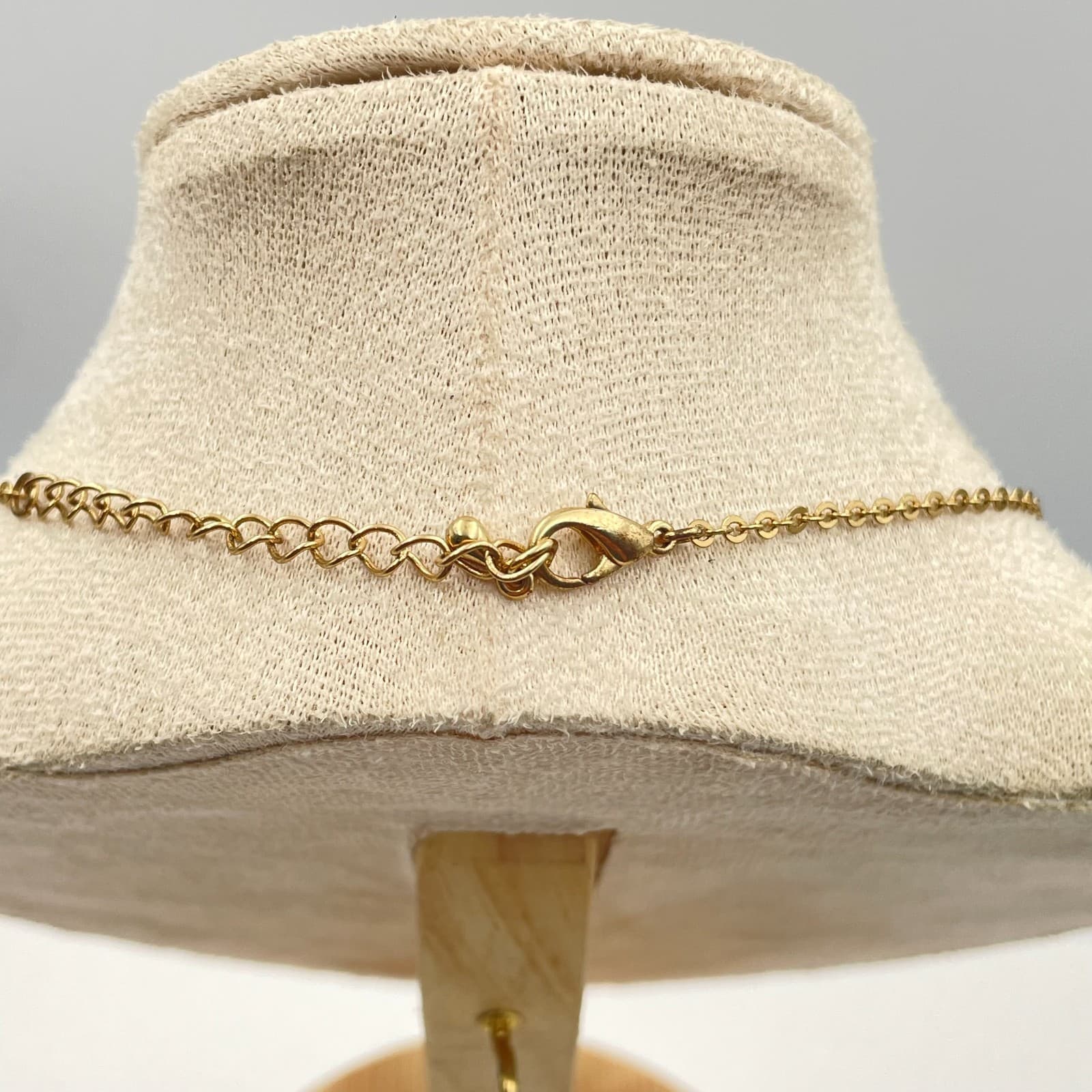 Vintage 90s Boho Gold Tone Amber Green Beaded Dangle Necklace Women's Jewelry - Thumbnail 8