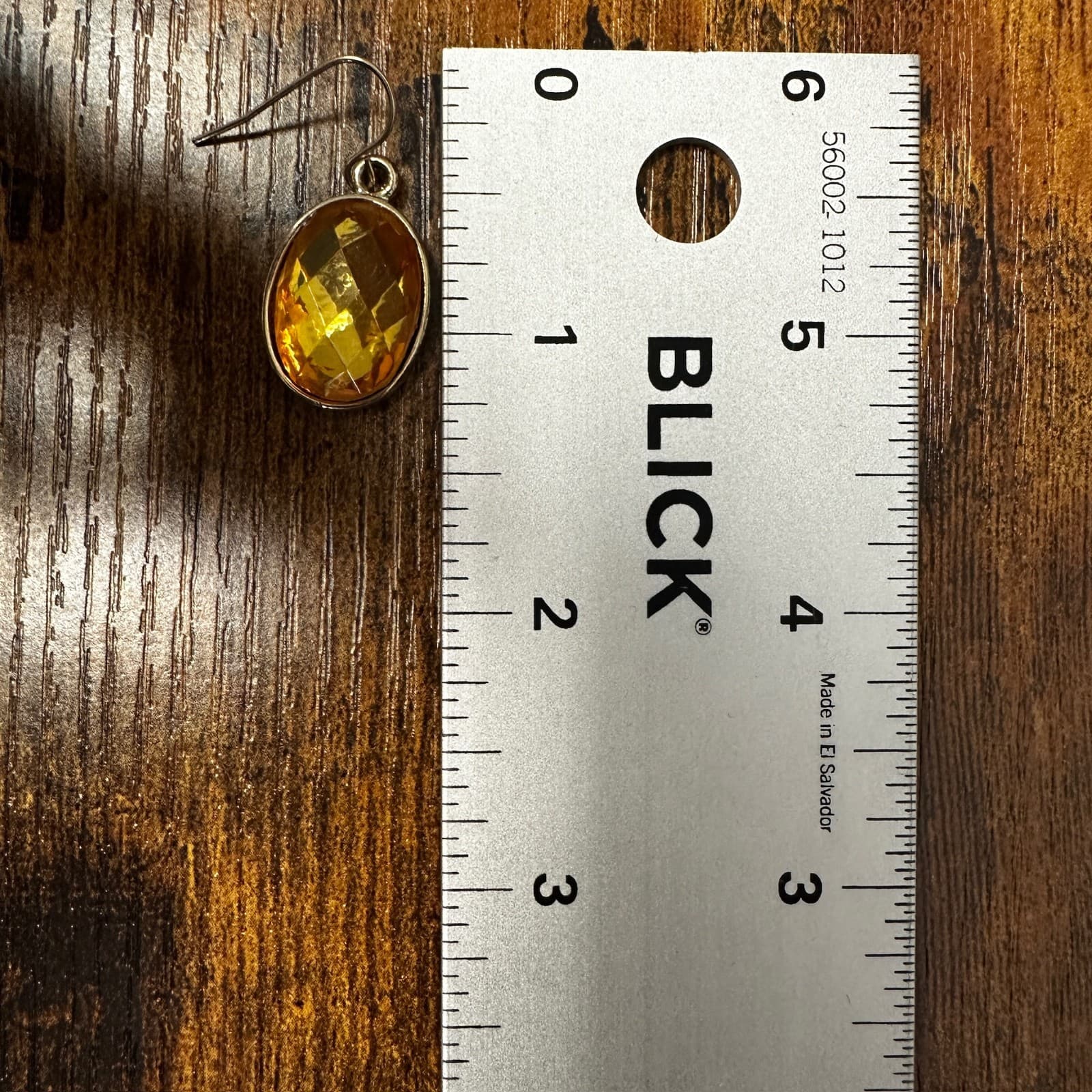 Vintage Faceted Amber Glass Oval Dangle Earrings Glam Fall Style - Thumbnail 4