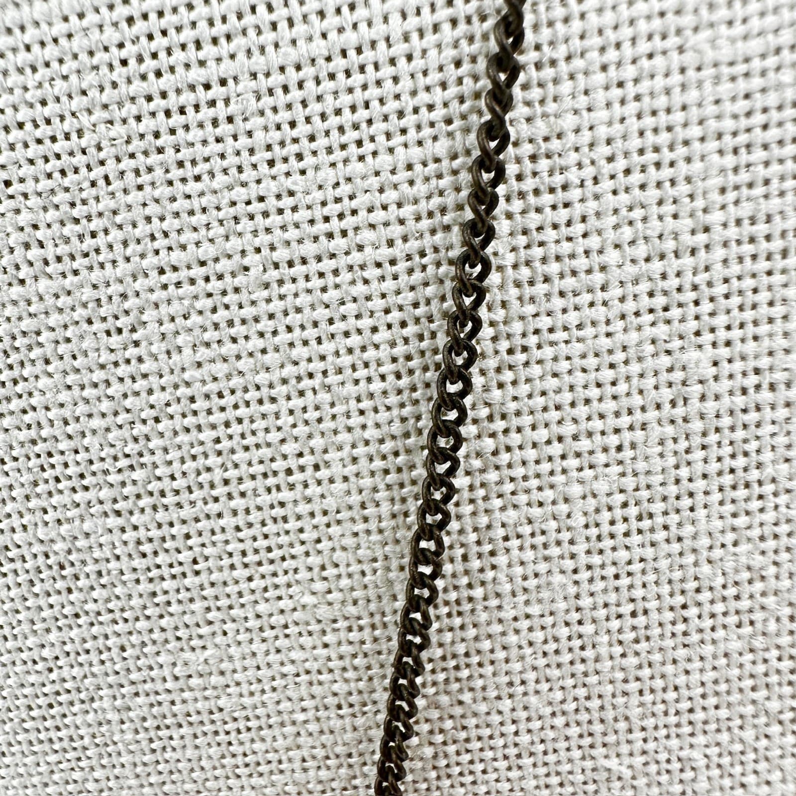 Vintage Black Curb Chain Boho Filigree Double Leaf Pendant Lariat Necklace - Thumbnail 3