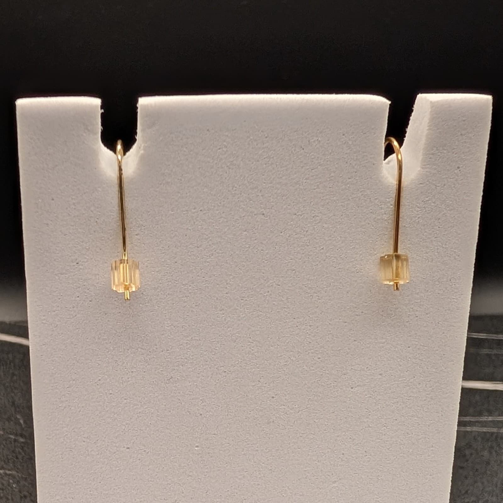 Vintage Blue Crystal Angel Dangle Earrings Gold Tone Wings Holiday Spiritual - Thumbnail 4