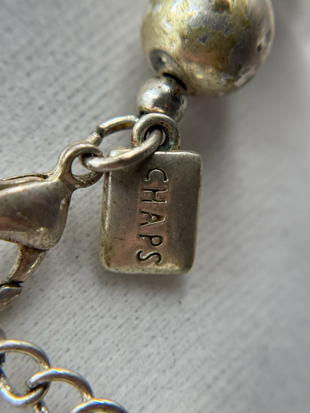 Vintage VTG Silver Tone Beaded Necklace Frosted Matte Openwork Sphere Beads - Thumbnail 14