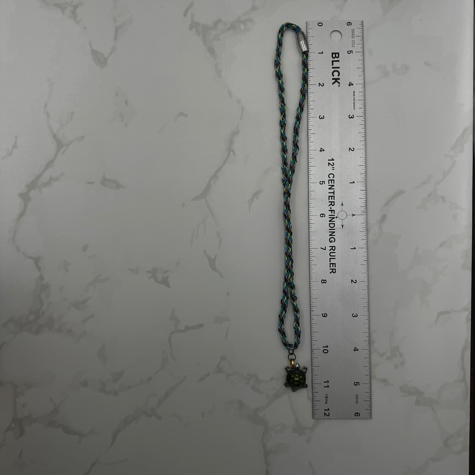 Vintage Green Silver-Toned Cute Turtle Braided Textile Cord Charm Pendant - Thumbnail 7