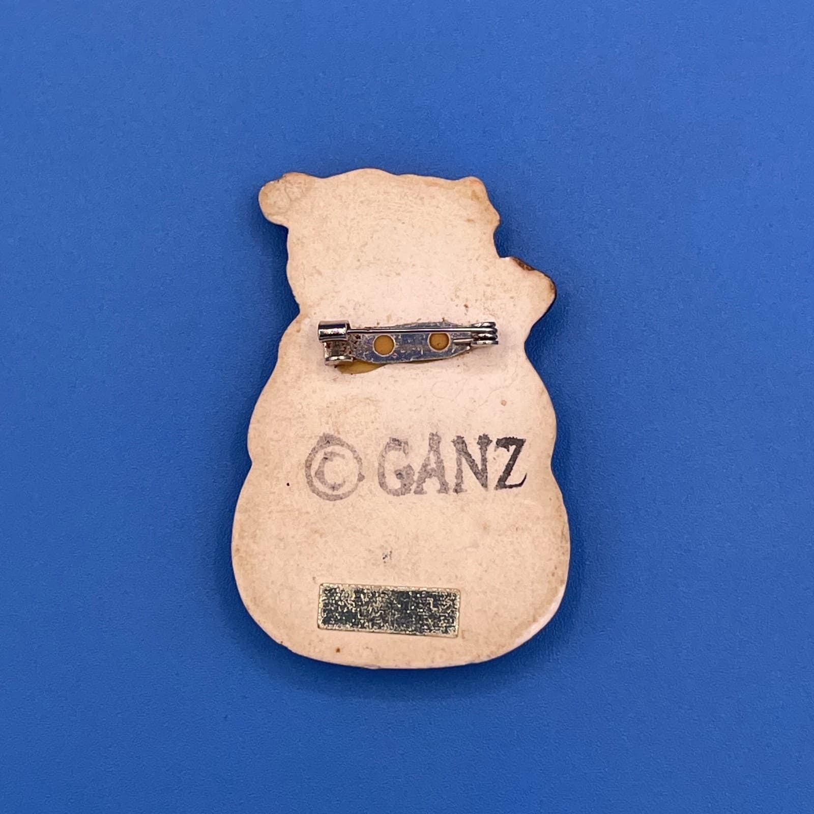 Vintage VTG GANZ Ceramic Crackle Snowman Brooch Pin Christmas Holiday Star Heart - Thumbnail 7
