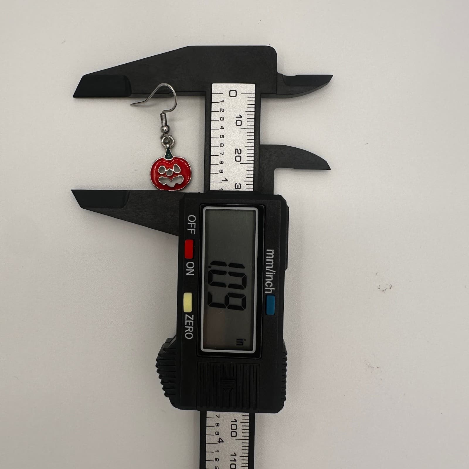 Vintage Halloween Jack-O’-Lantern Enamel Earrings Single Silver-Tone Dangle - Thumbnail 7