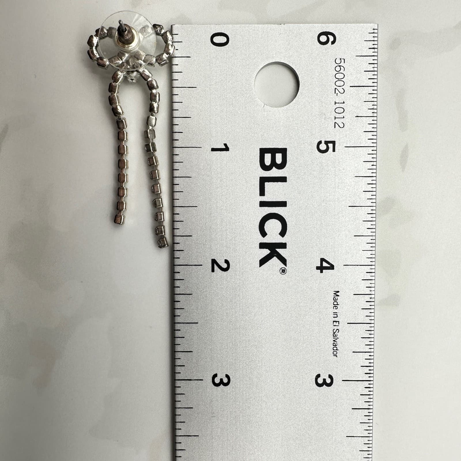 Vintage Clear White Rhinestone Bowknot Silver-Tone Retro Dangle Drop Earrings - Thumbnail 7