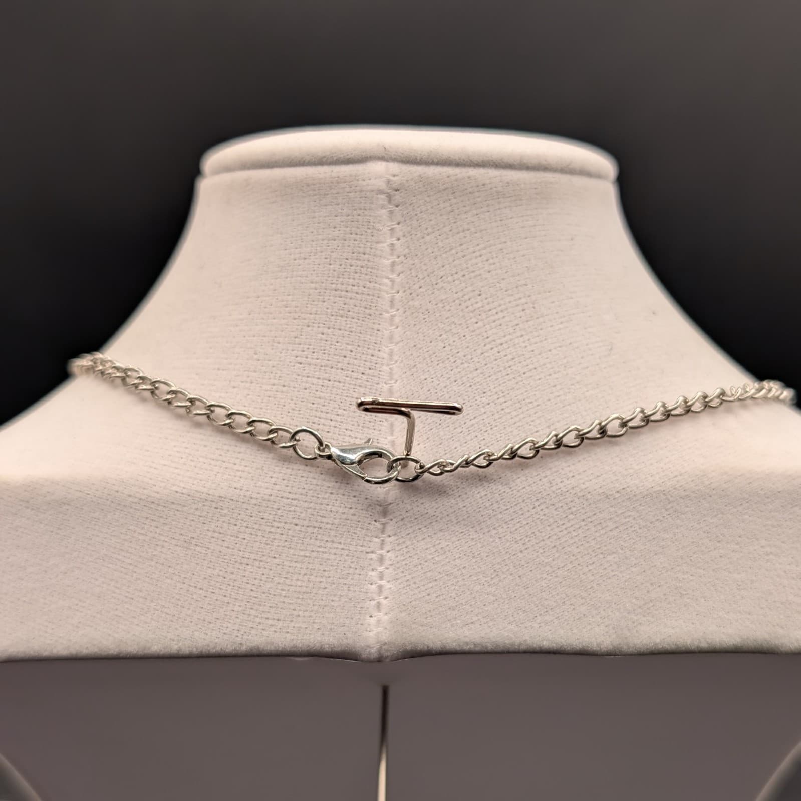 Vintage Pink Glitter Heart LOVE Pendant Necklace Silver Tone Cute Kawaii Y2K - Thumbnail 4