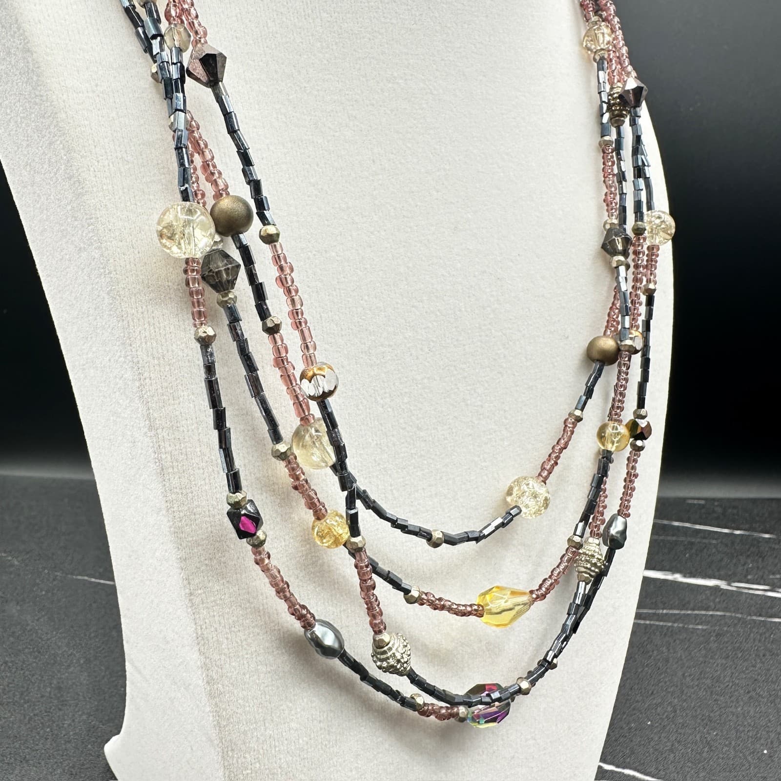 Vintage Cookie Lee Multicolor Adjustable Boho Multi-Strand Beaded Lobster - Thumbnail 2