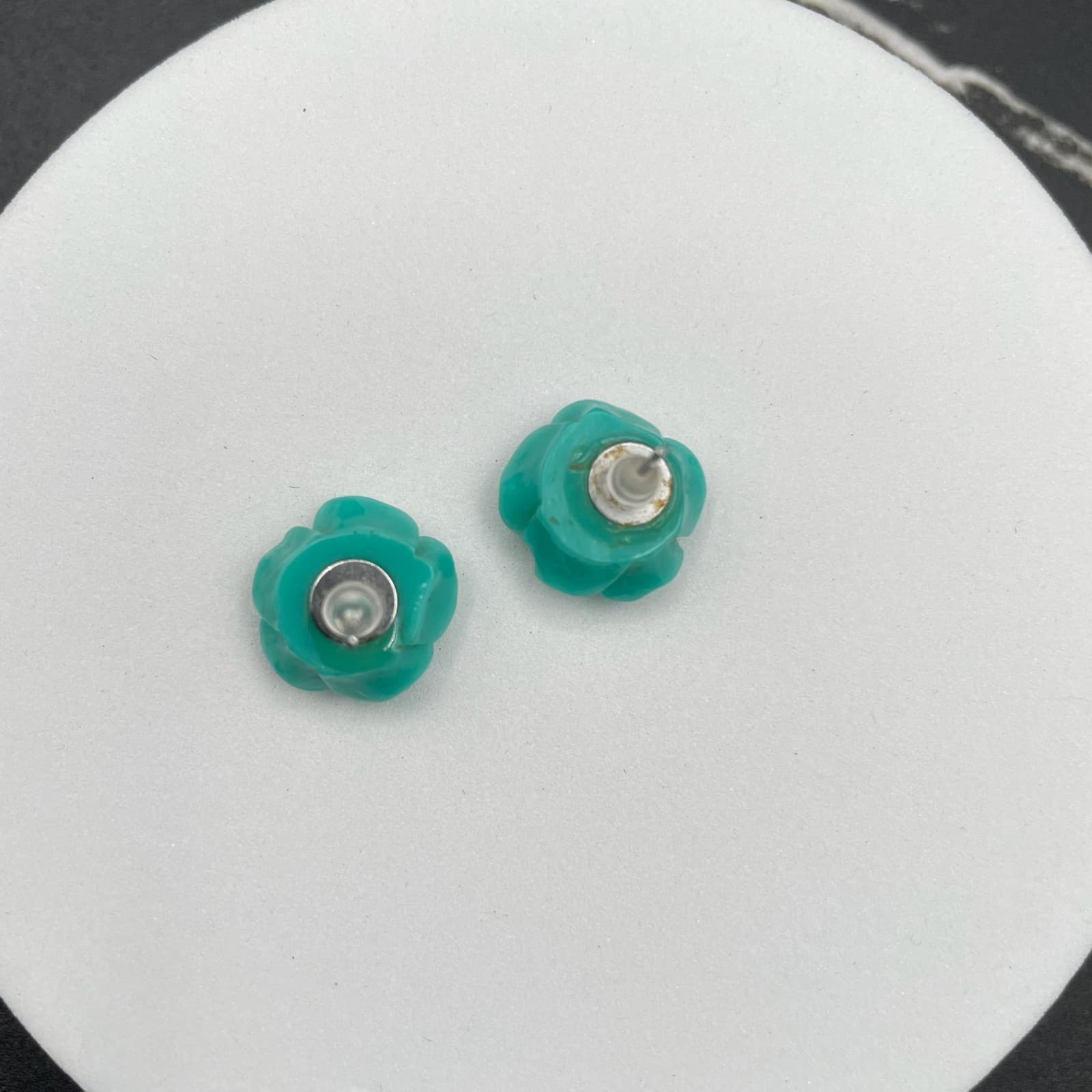 Vintage Fashion Turquoise Flower Rose Teardrop Stud Earrings Classic For Women's - Thumbnail 2