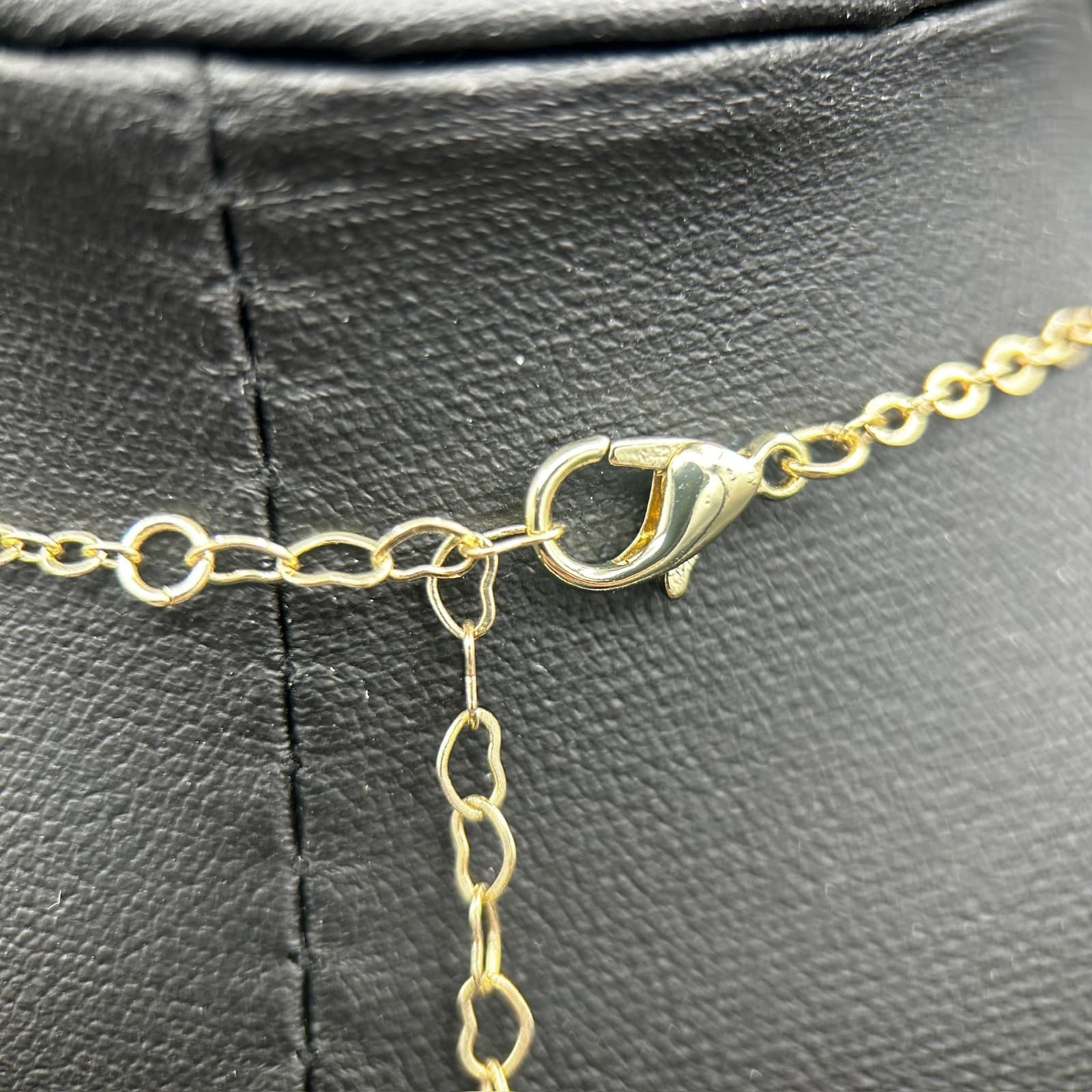 Vintage Gold Filigree Pendant Necklace Teal Oval Crystal Elegant 17in - Thumbnail 7