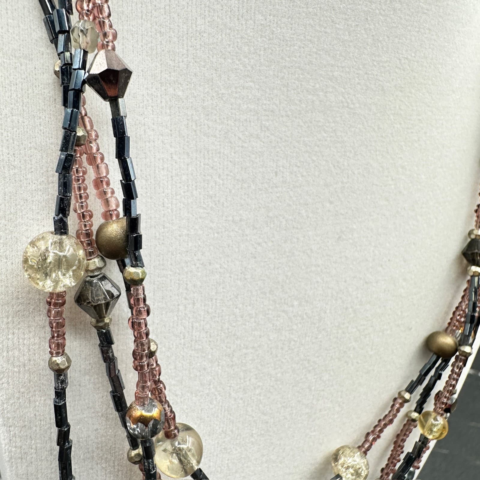 Vintage Cookie Lee Multicolor Adjustable Boho Multi-Strand Beaded Lobster - Thumbnail 6